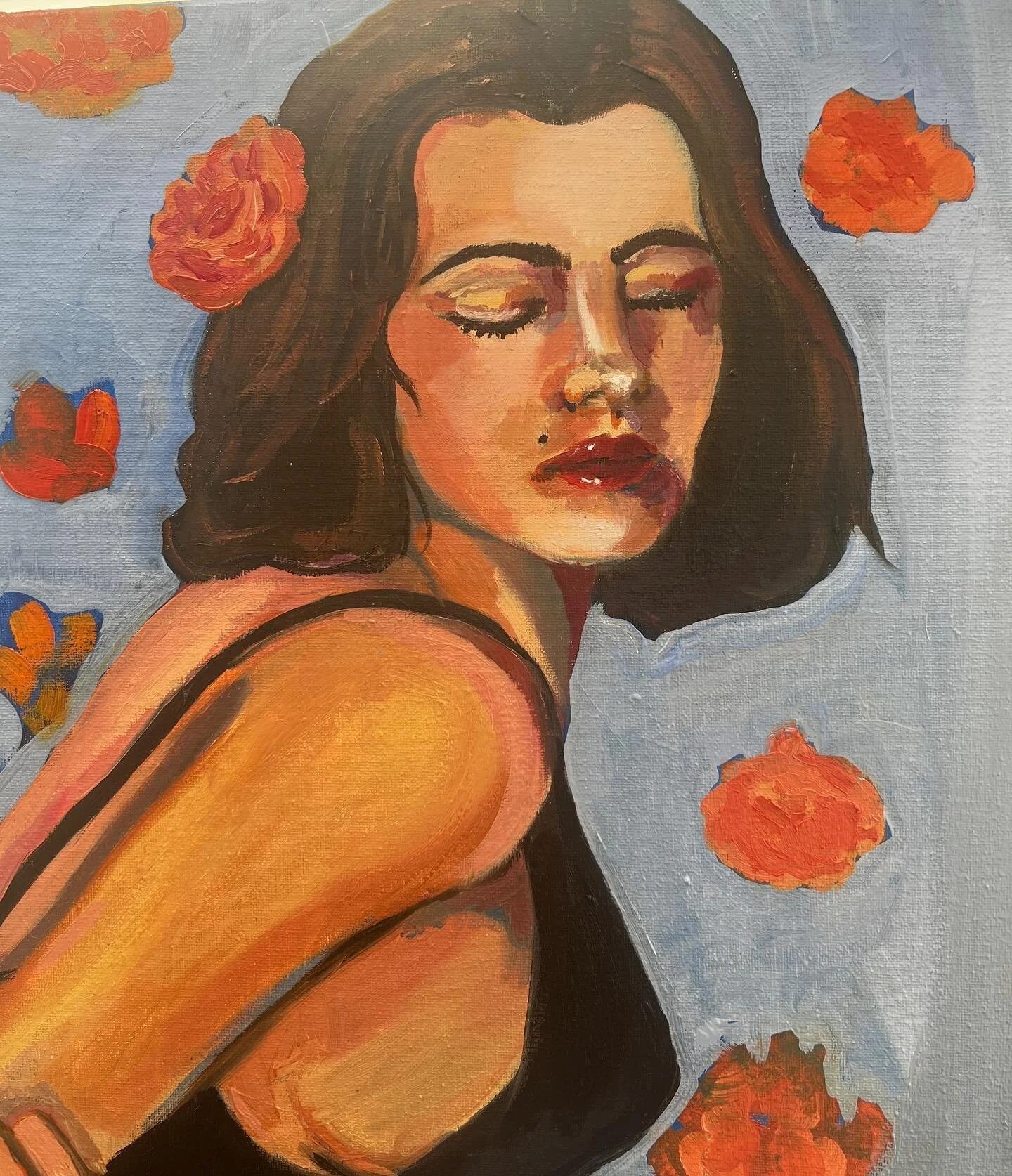 Last post until it&rsquo;s finished ❤️🌺 also don&rsquo;t forget about my giveaway!! Rules to enter! 
- you have to follow me 
-share this post on your story
-like three of my  posts 
 Deadline 1/29/23 

#oilsketch #oilpaint #acrylicpaint #oilpainter