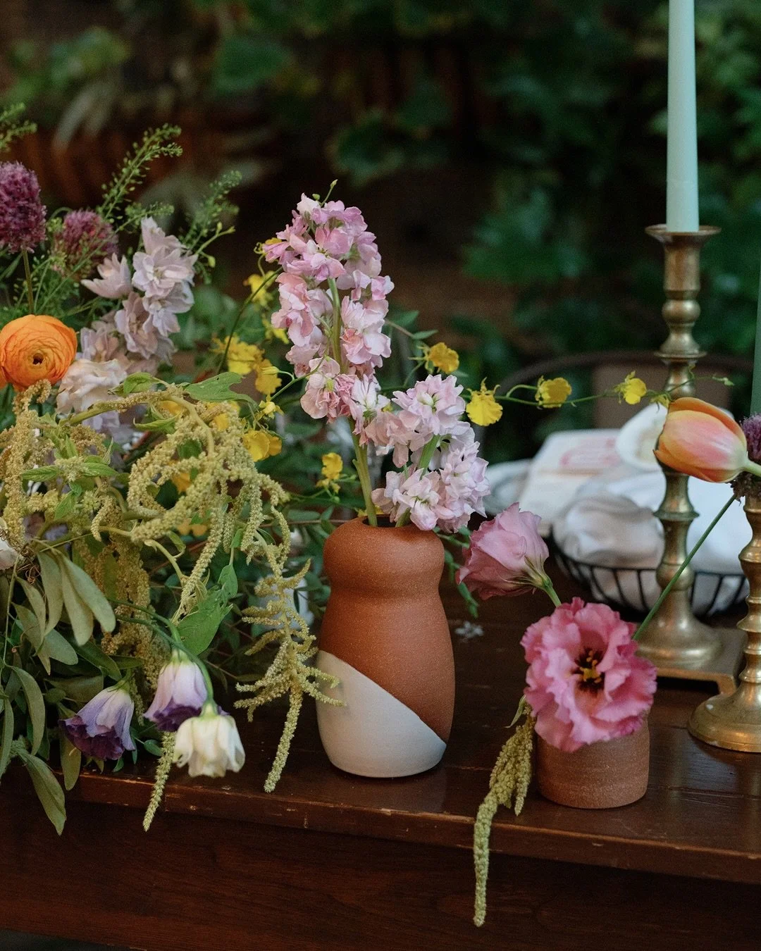 More tender snaps of my handmade vases for my wedding back in August ❤️💕
Captured by @cheyannadenicolaphoto 
Florals by @thegatheringflorist