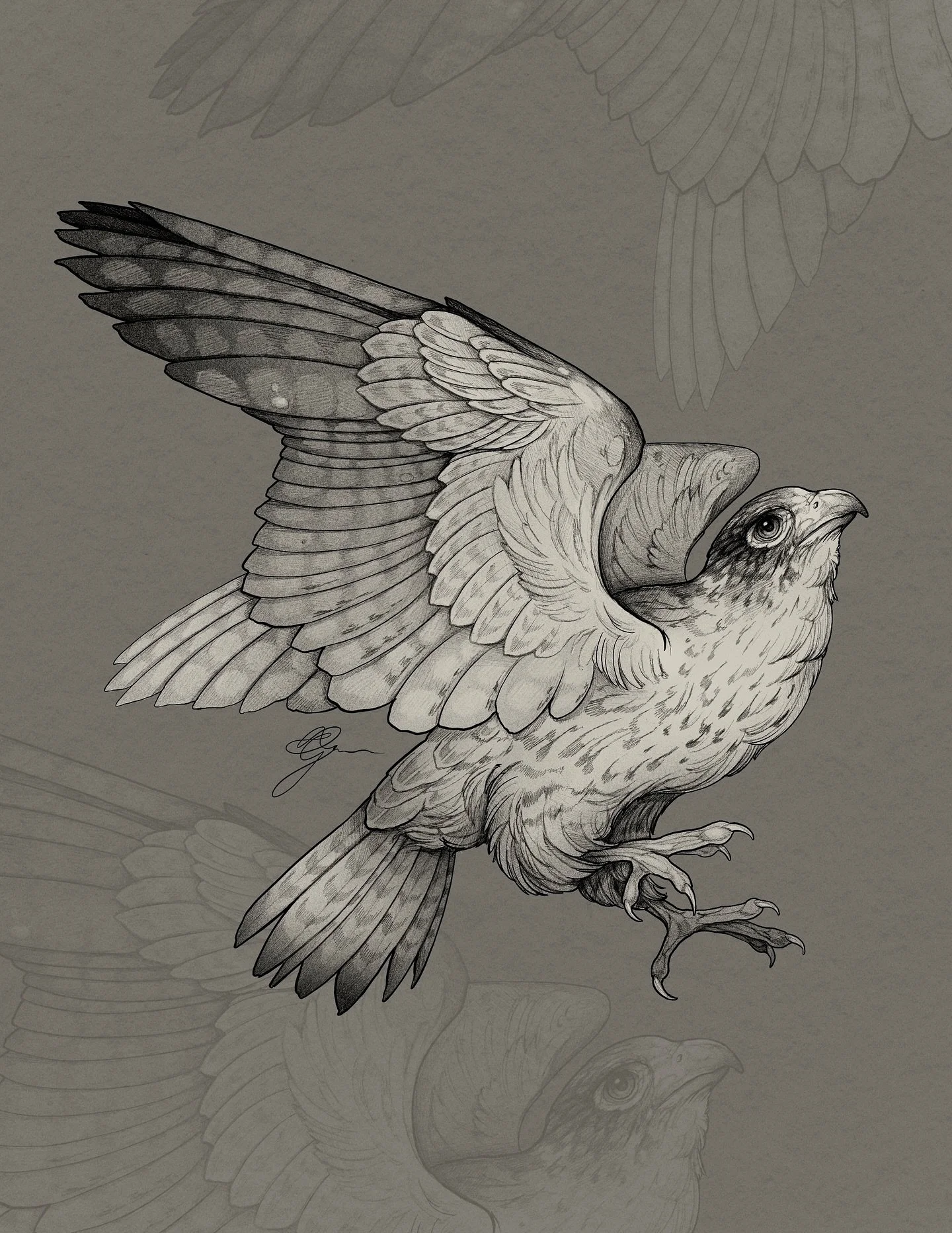 &bull;
𝐩𝐞𝐫𝐞𝐠𝐫𝐢𝐧𝐞 𝐟𝐚𝐥𝐜𝐨𝐧
{𝘧𝘢𝘭𝘤𝘰 𝘱𝘦𝘳𝘦𝘨𝘳𝘪𝘯𝘶𝘴}

Le faucon p&egrave;lerin symbolise la libert&eacute;, la r&eacute;silience et la qu&ecirc;te de l&rsquo;excellence.

The peregrine falcon symbolizes freedom, resilience and the