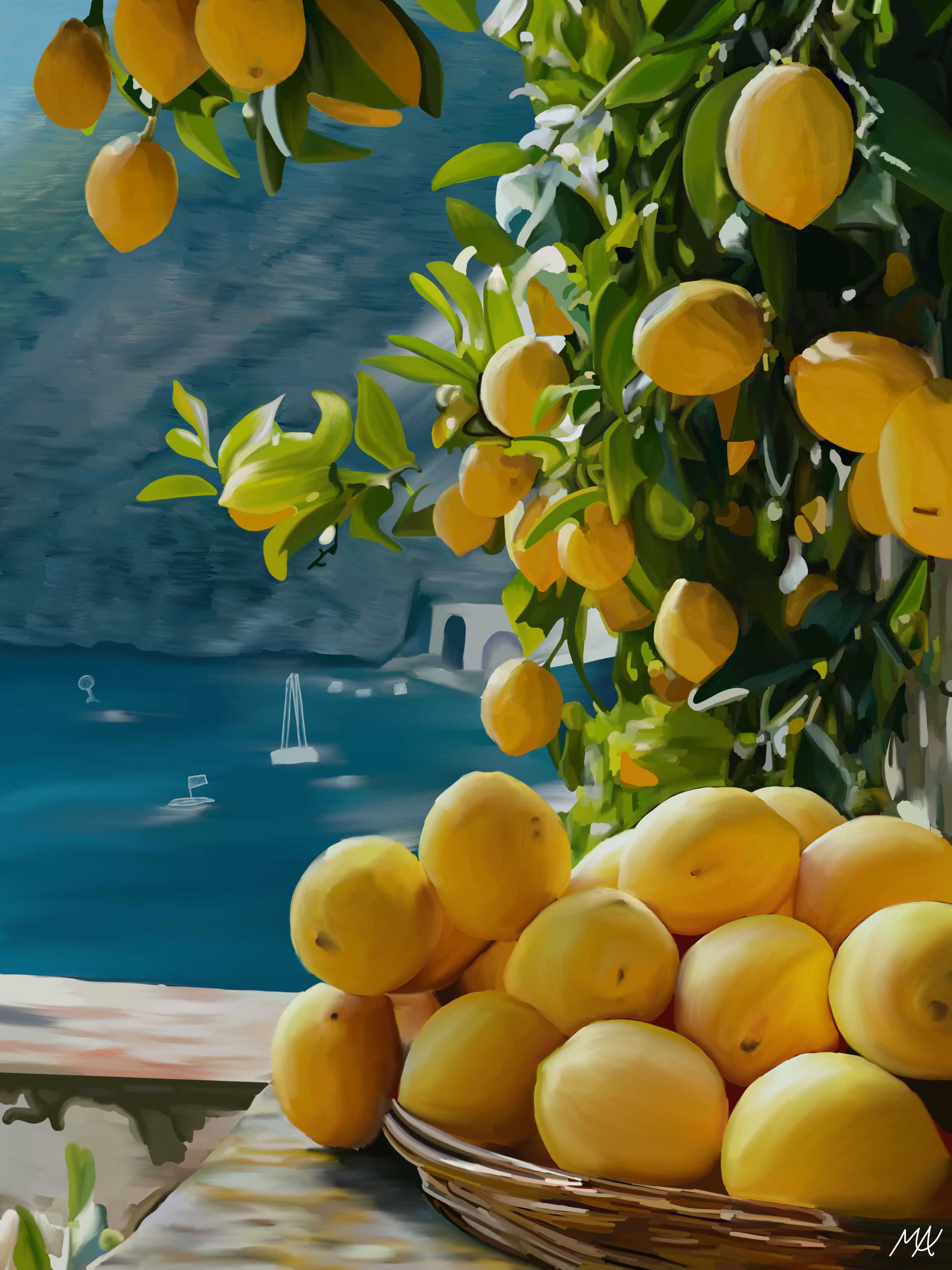 Digital Drawing • Lemons in Italy