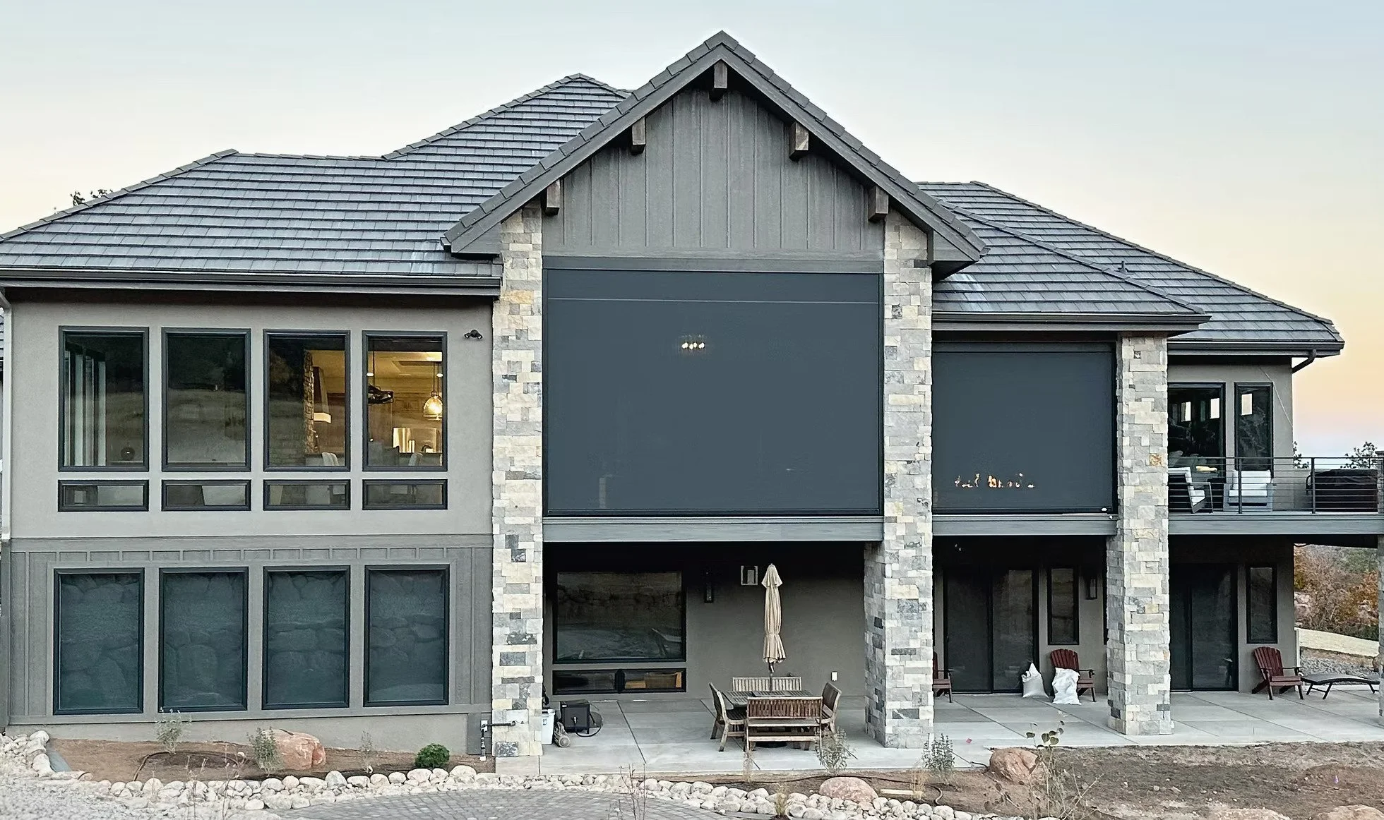 Example of home with exterior screens