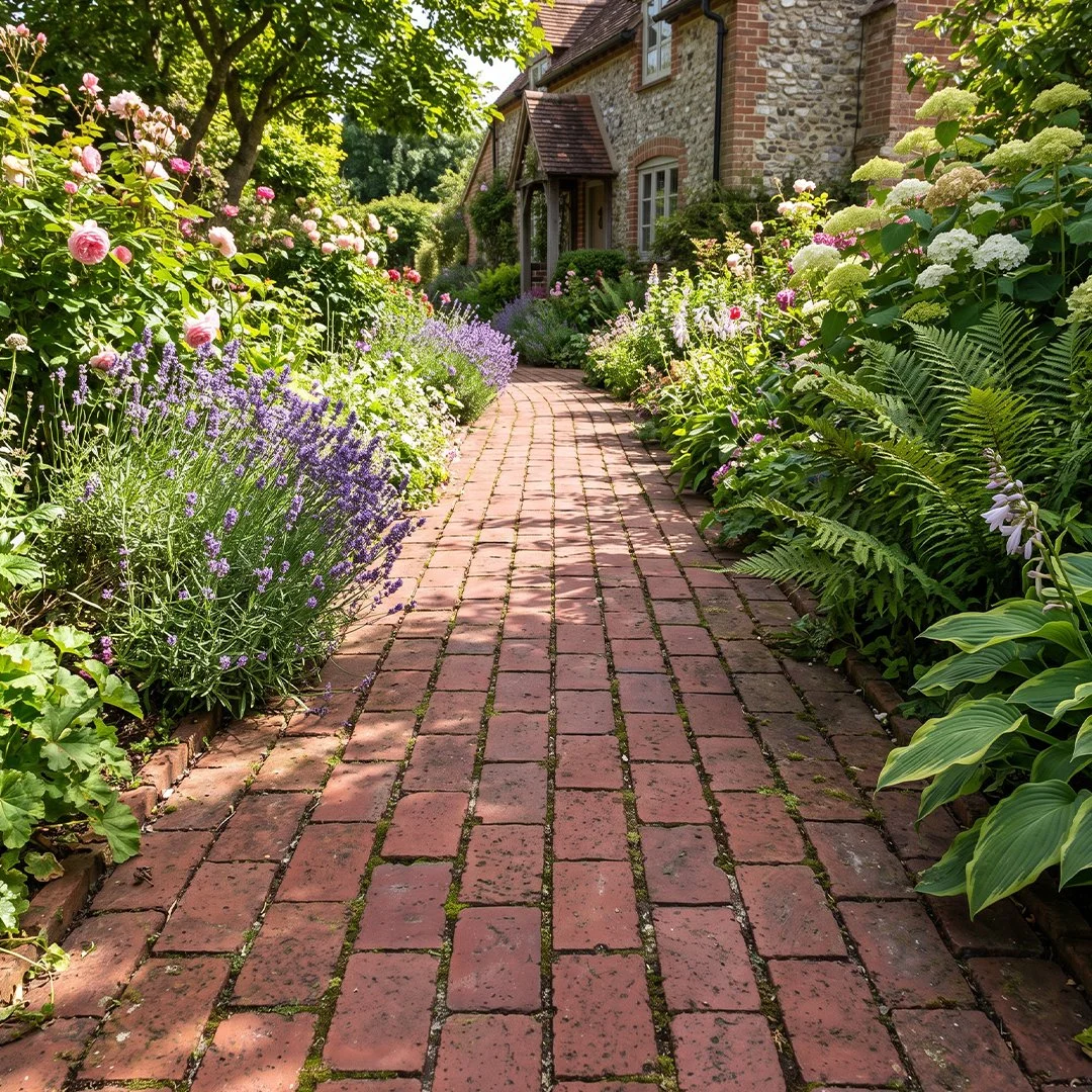 A clean close-up shot showing the geometric pattern of modern grey interlocking concrete pavers on a driveway.