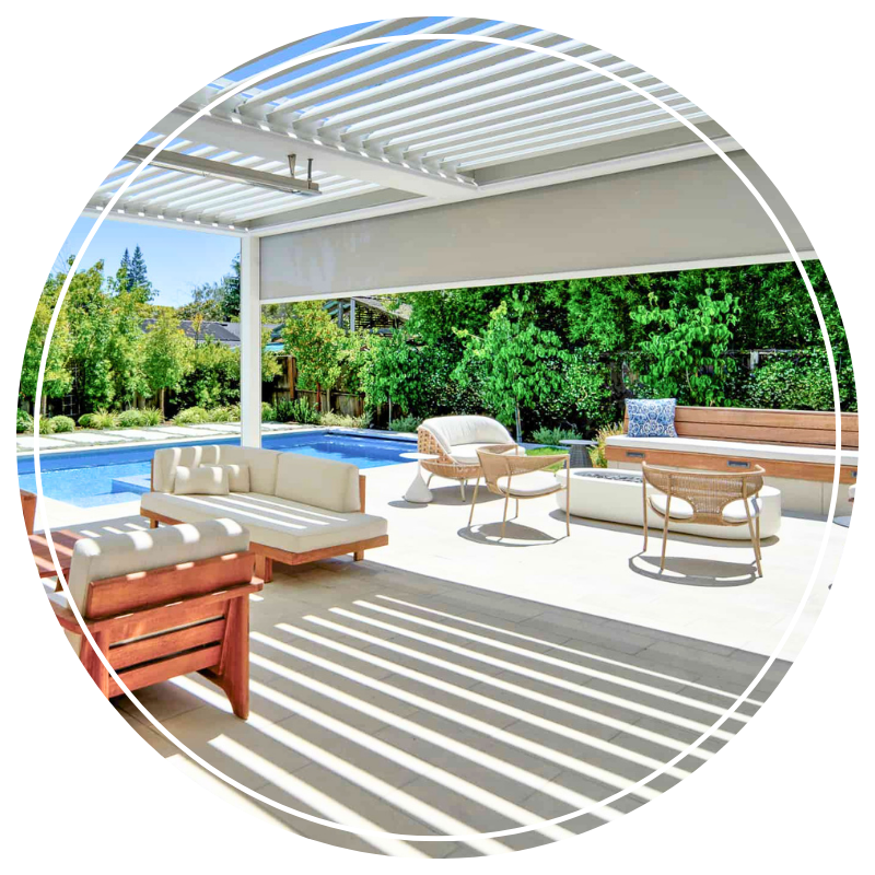 Luxury swimming pool and pergola