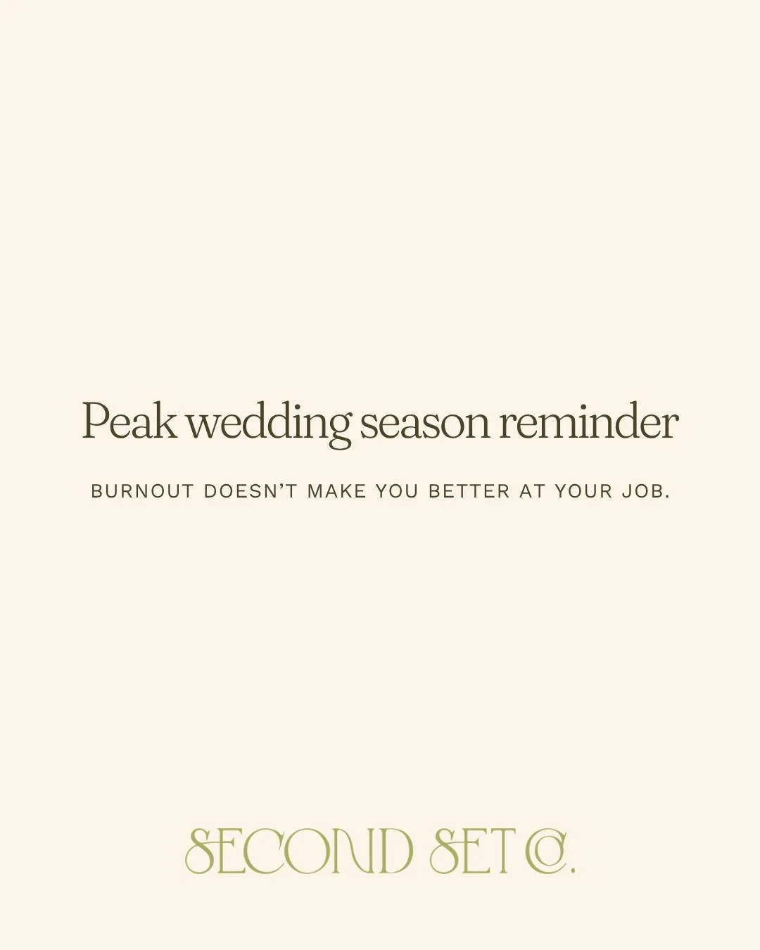 Peak wedding season can make burnout feel normal in the wedding industry.

Long weekends, constant communication, early call times, and back-to-back events add up quickly. Especially for planners, designers, photographers, coordinators, and creative 