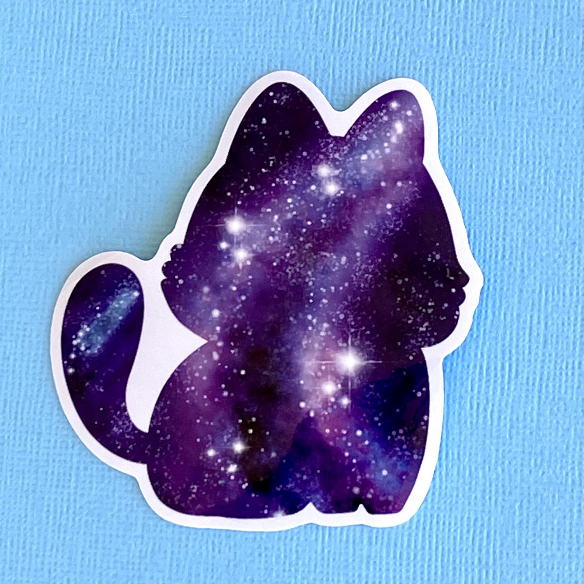 Sitting Galaxy Cat Sticker