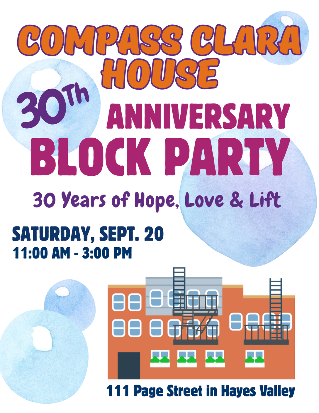 Compass Clara House 30th Anniversary Block Party