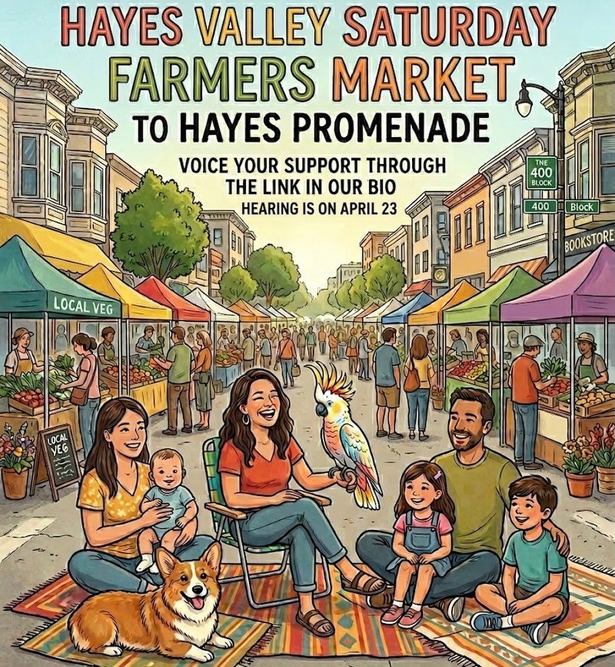 Get berry excited and lettuce celebrate!!! Show your support 🎉 for the Saturday HV farmers market starting in June 🌞 (pending approval)! Your voice matters. 🍎 🍎 🍎 Help bring healthy eating to the &hearts;️ of SF. 🥕🥕🥕 ISCOT hearing is on April
