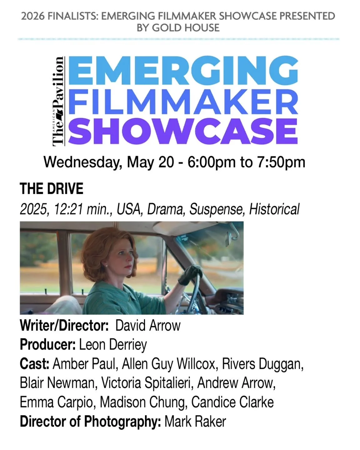 In Cannes? Please join us at 6pm on May 20th in the Palais for a screening of THE DRIVE in the @americanpavilion Emerging Filmmaker Showcase.❤️

#cannesfilmfestival #cannesfrance🇫🇷 #amberpaul #palaisdescongr&egrave;s