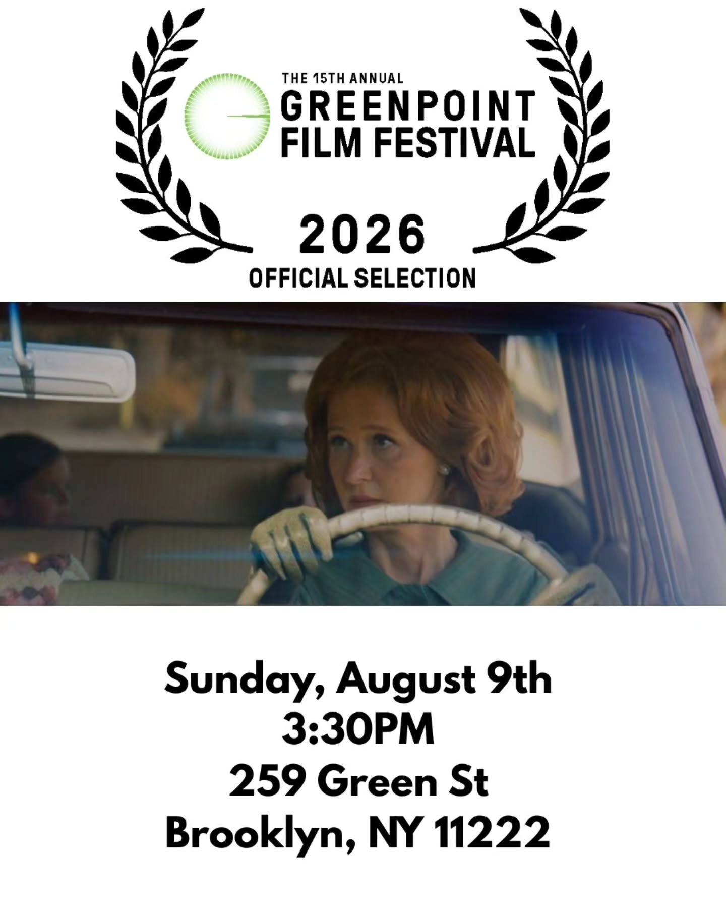 The Drive is an Official Selection @greenpointfilmfestival 🎬
Screening Sunday, August 9th at 3:30pm in Brooklyn!💫

#brooklynfilmfestival #greenpointbrooklyn #nycshortfilm #greenpointfilmfestival