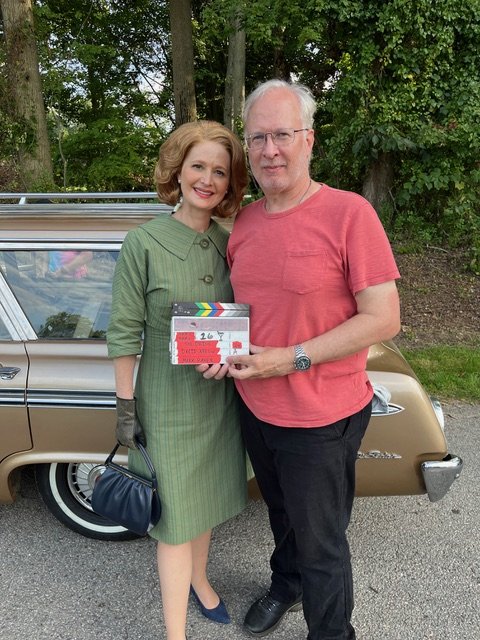 Amber Paul with Director of Photography Mark Raker on set of THE DRIVE
