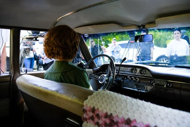 Amber Paul on set in THE DRIVE