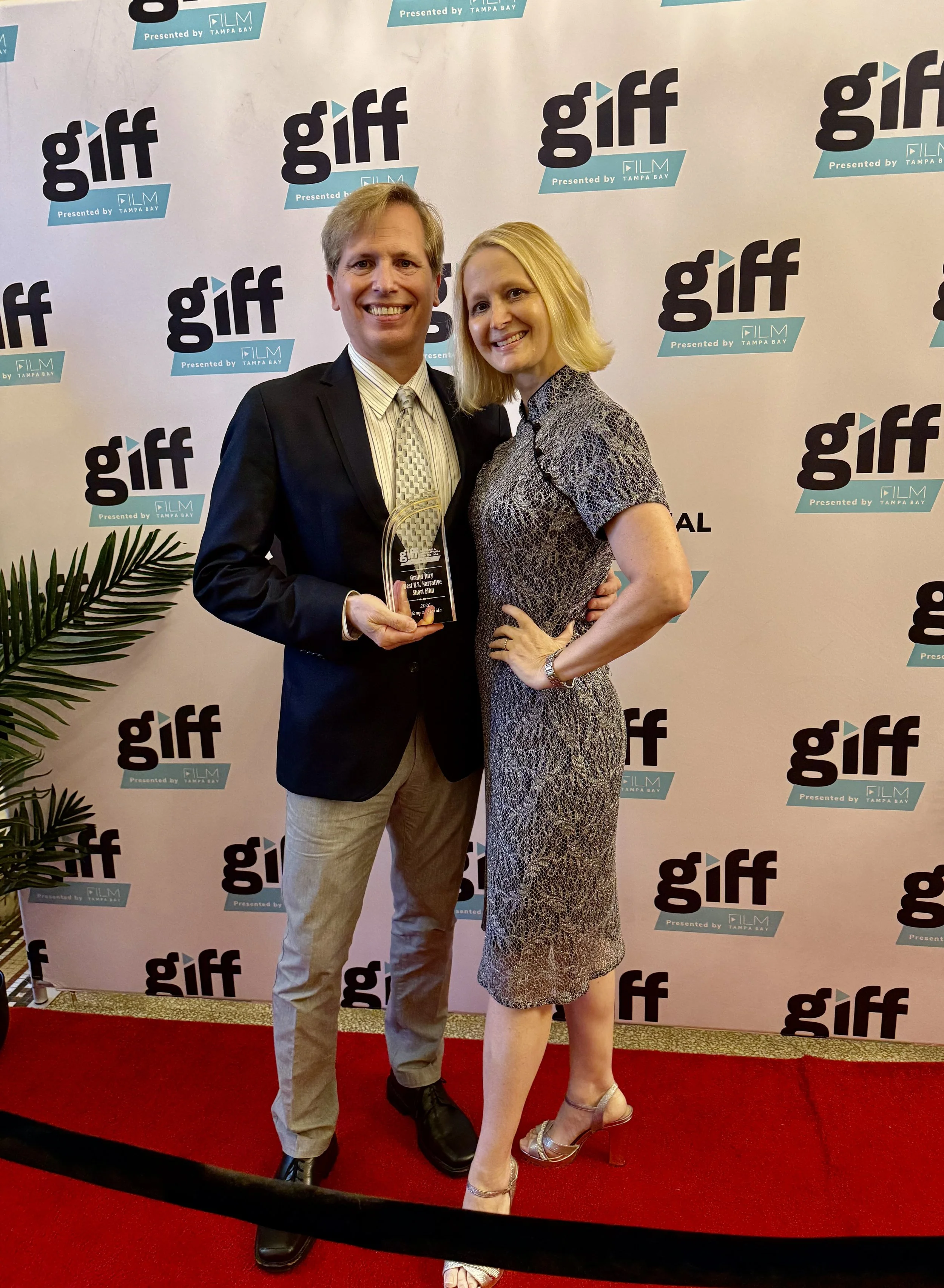Amber Paul & David Arrow for THE DRIVE: Winner of Best U.S. Short Film at Gasparilla International Film Festival