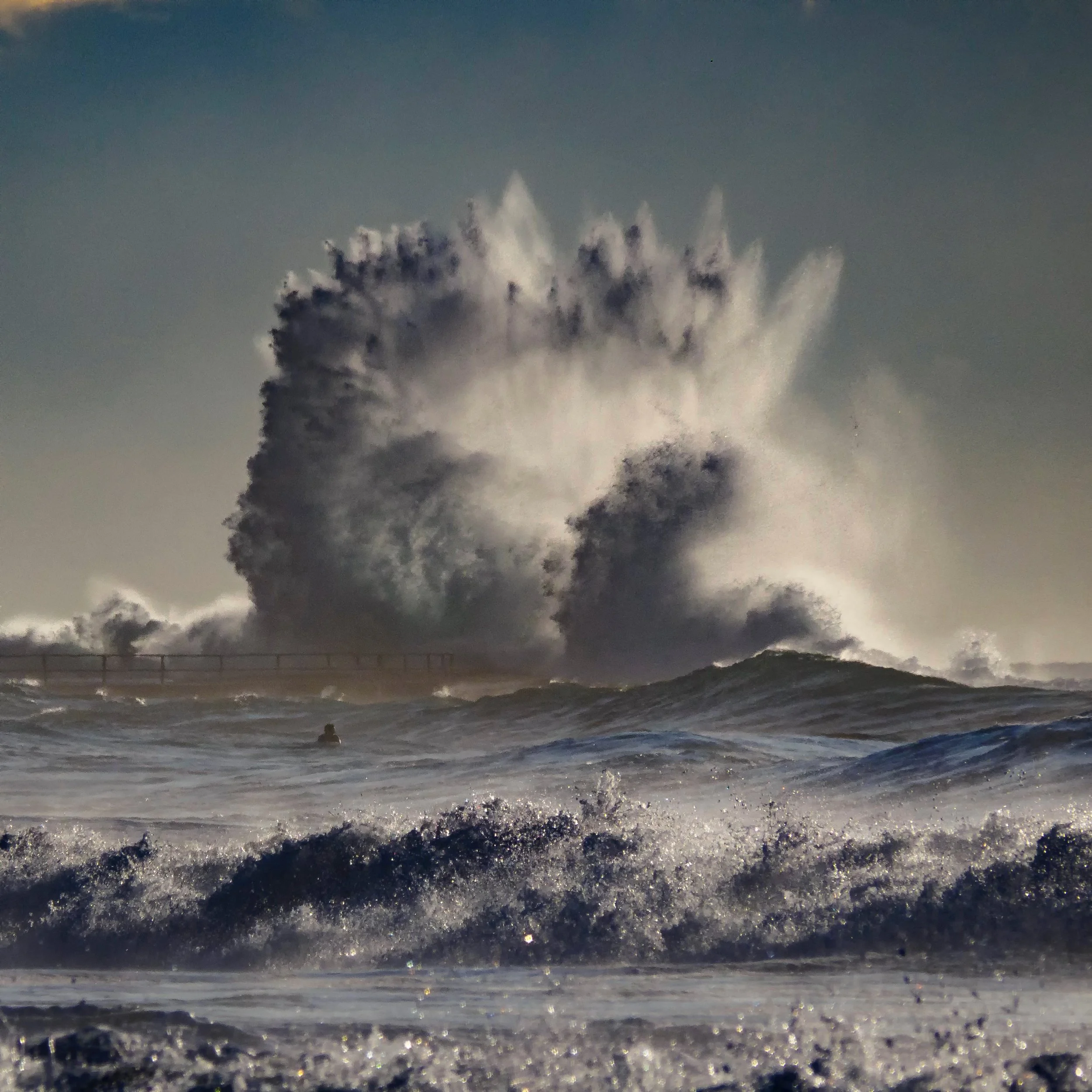 Ocean swell meets rock platform, North Curl Curl, Sydney, September 2015