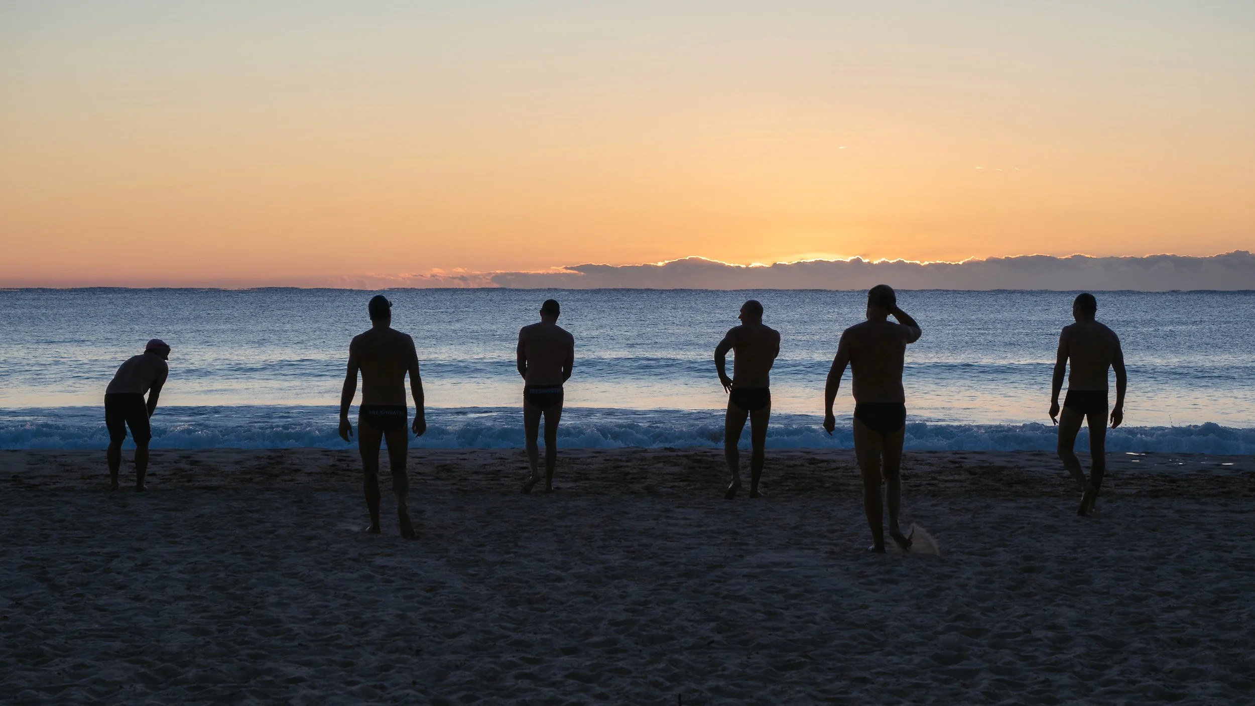Surf lifesavers training, Manly, Sydney, May 2019