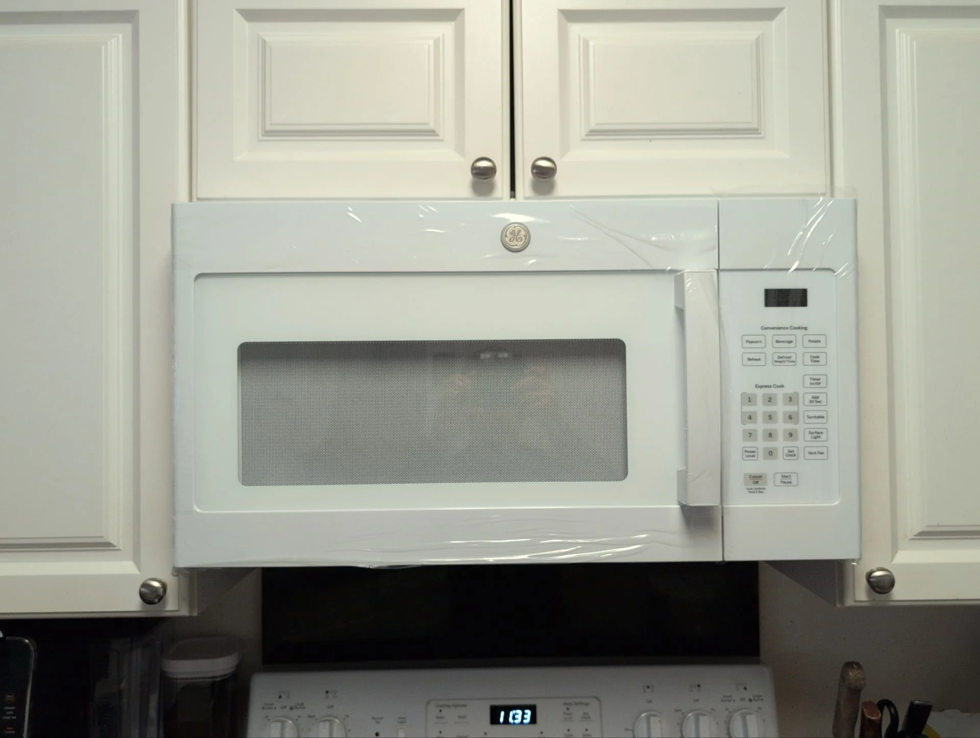 New over-the-range microwave installed