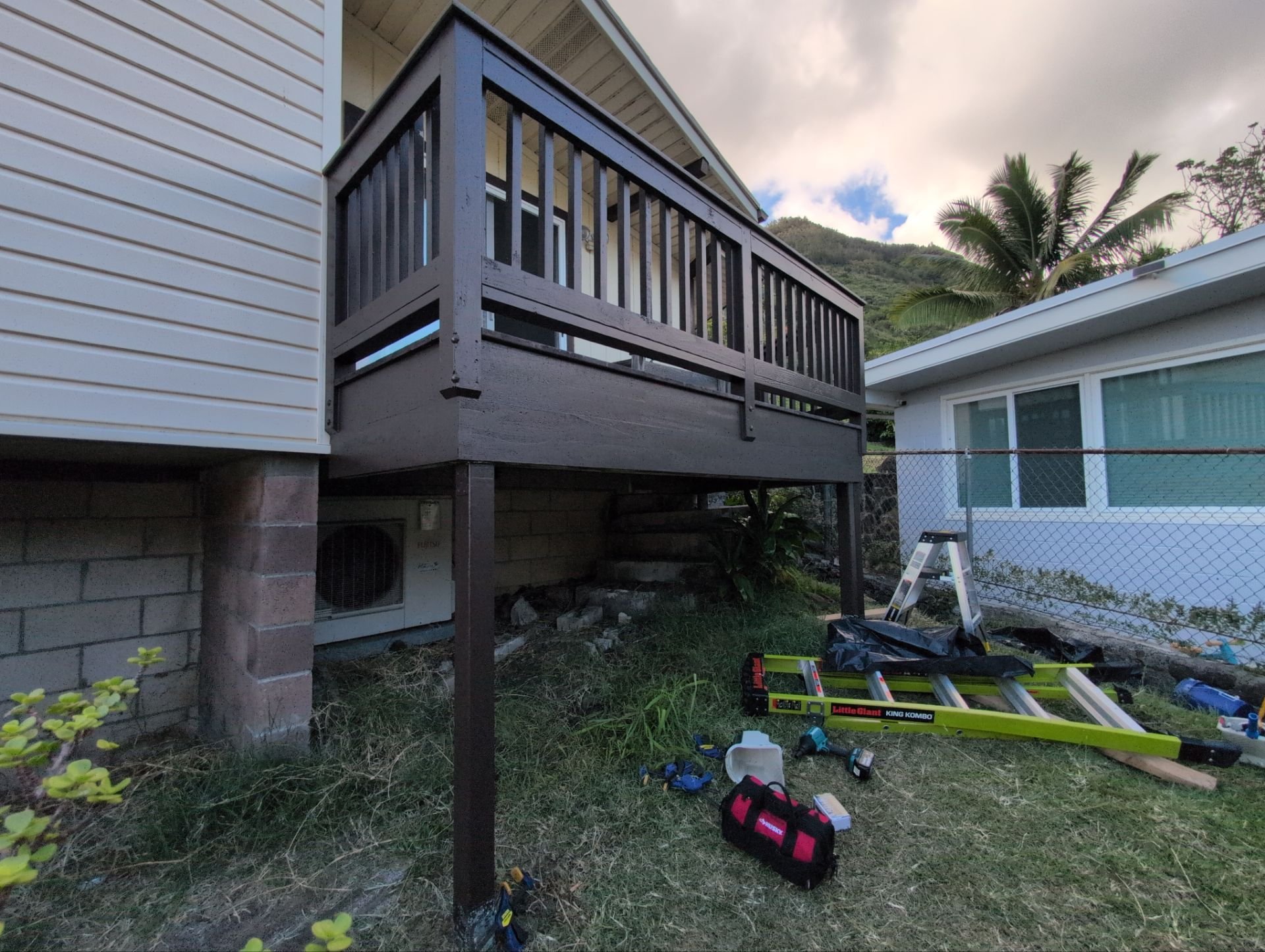 Rebuilt deck railing