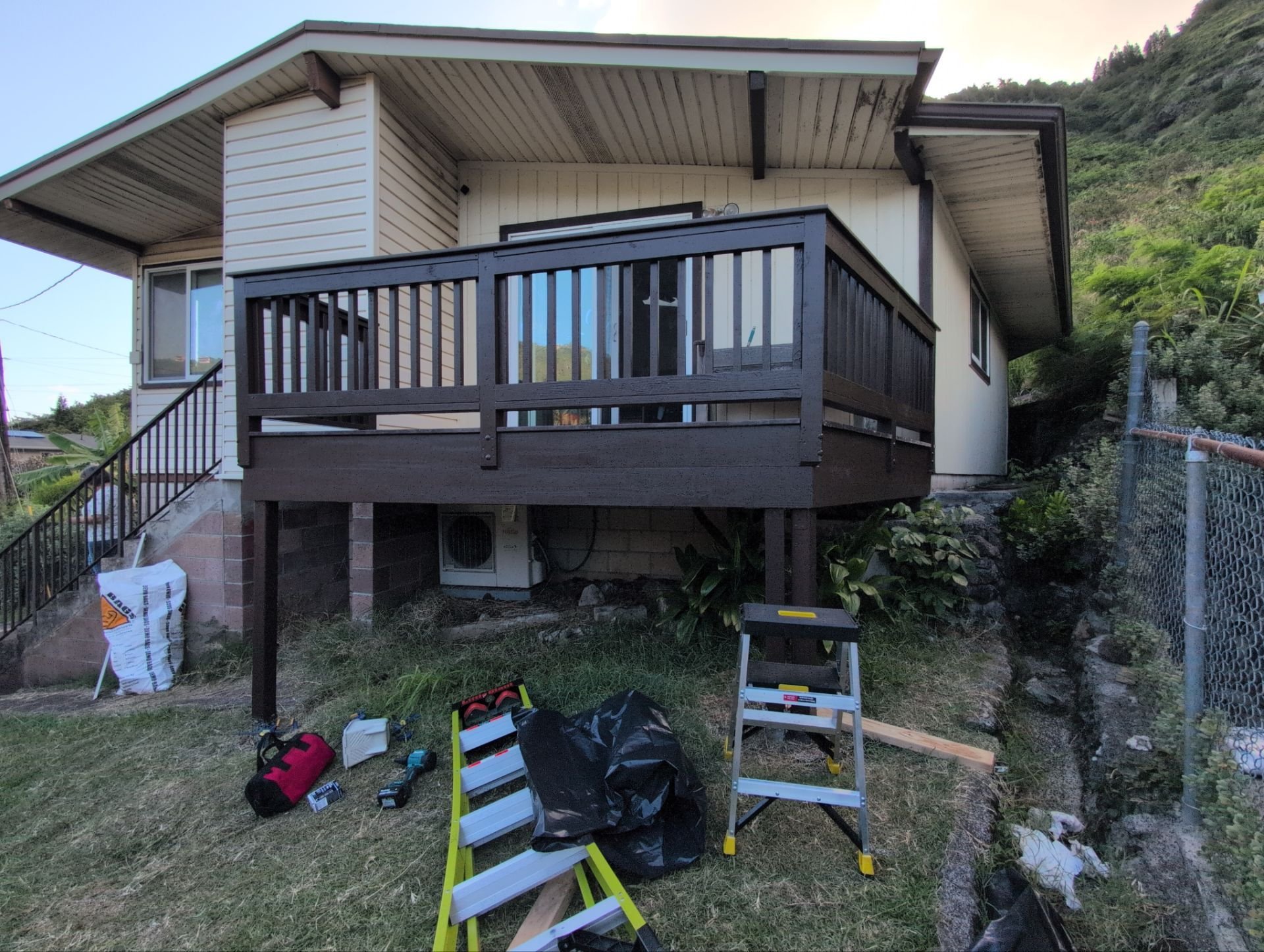 Rebuilt deck railing