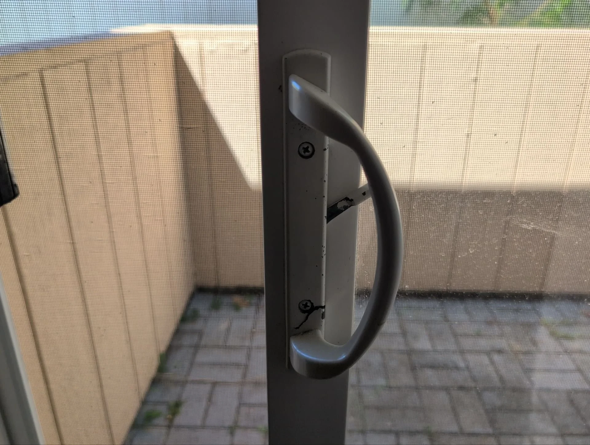 Sliding glass door handle replaced