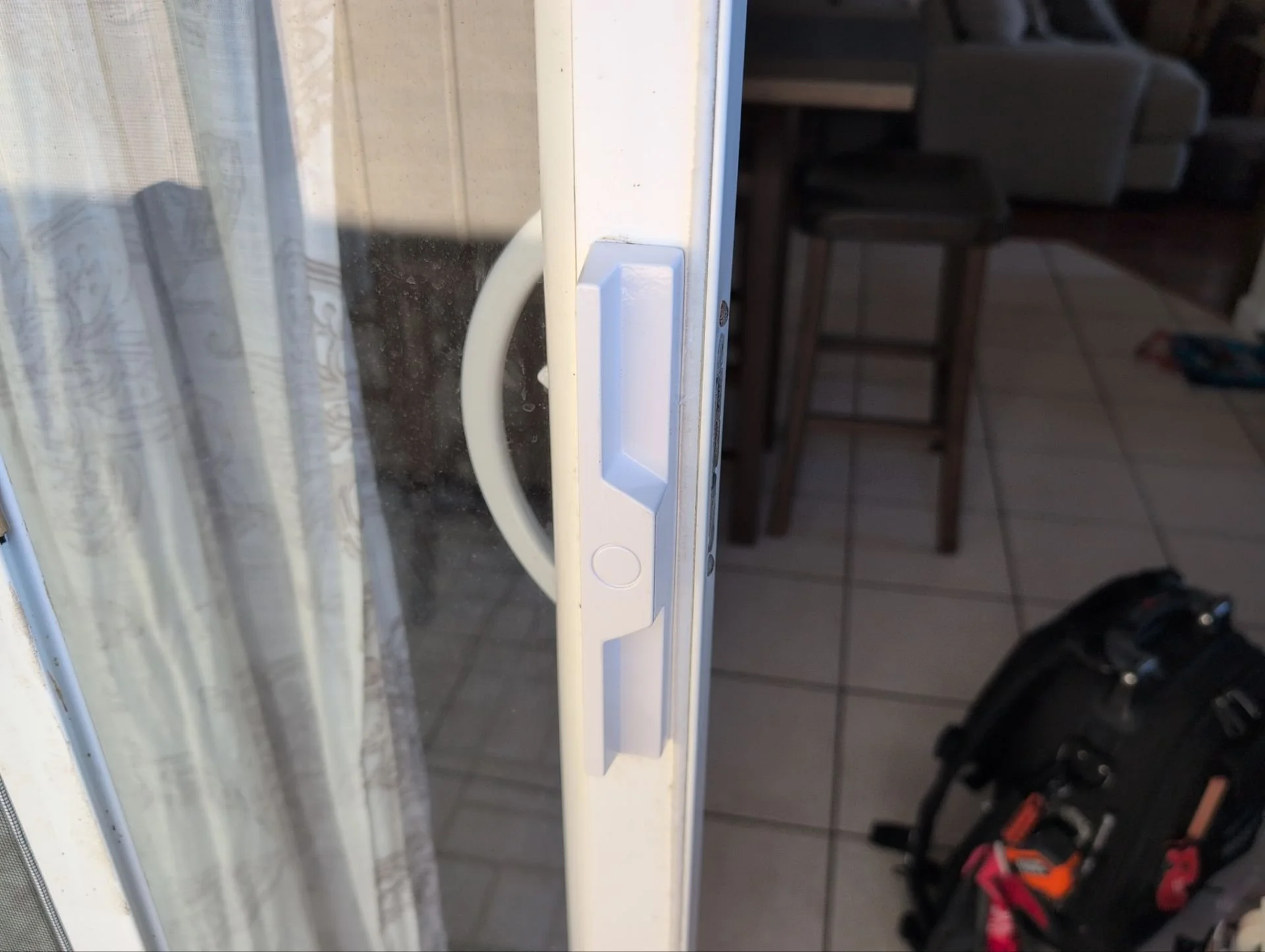 Sliding glass door handle replaced