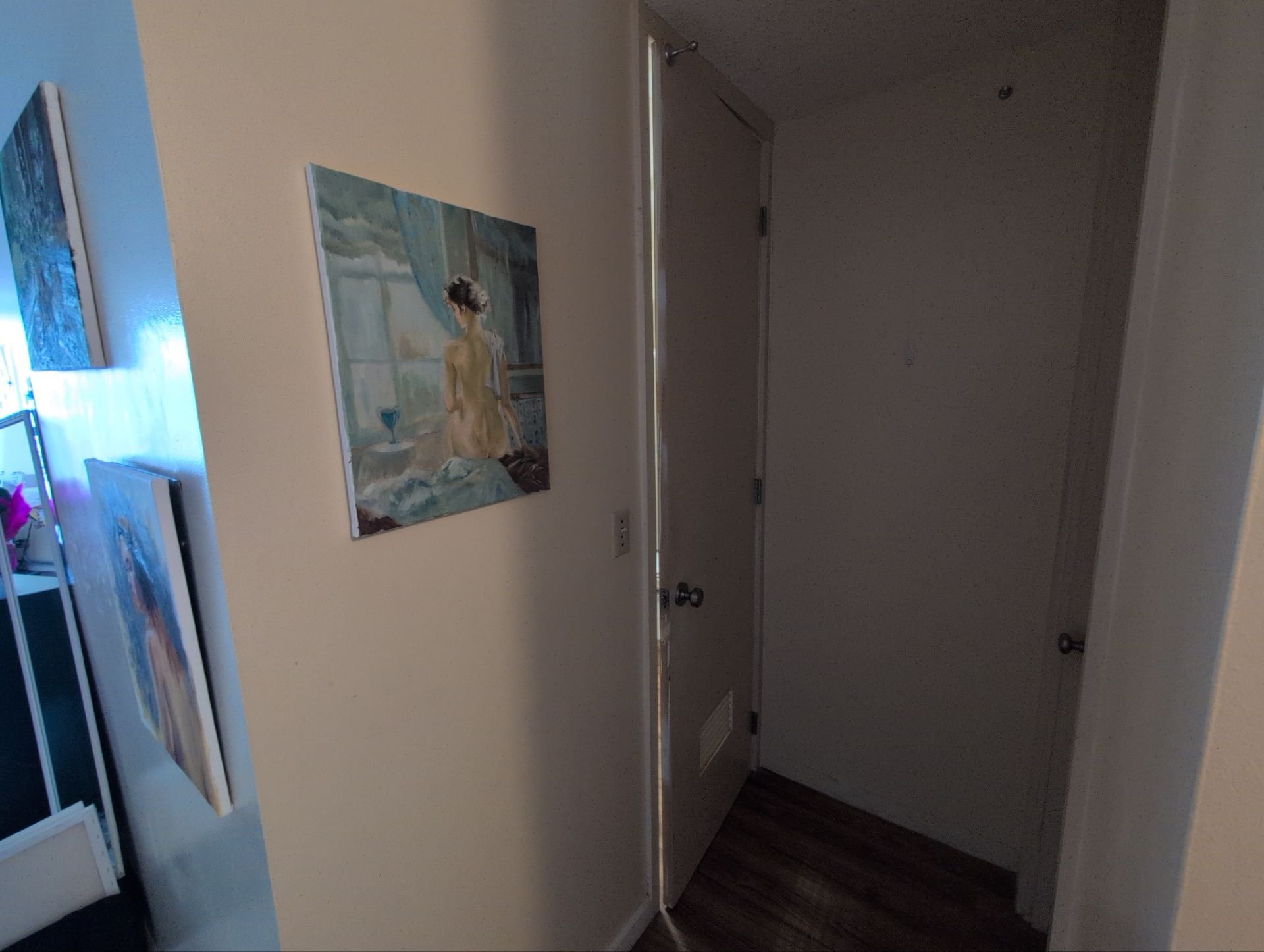 Bathroom pocket door converted to swinging door