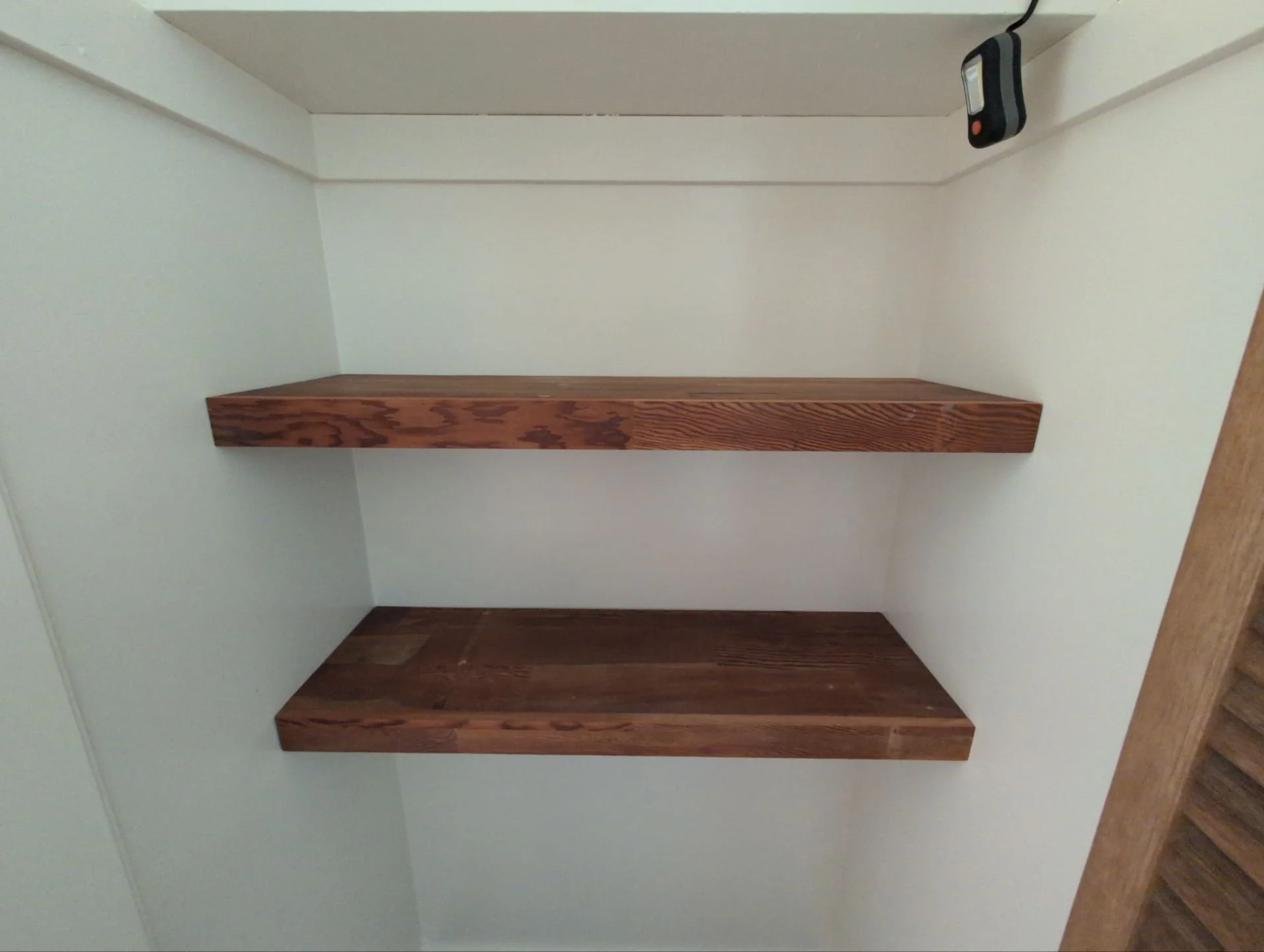 Closet shelves installed