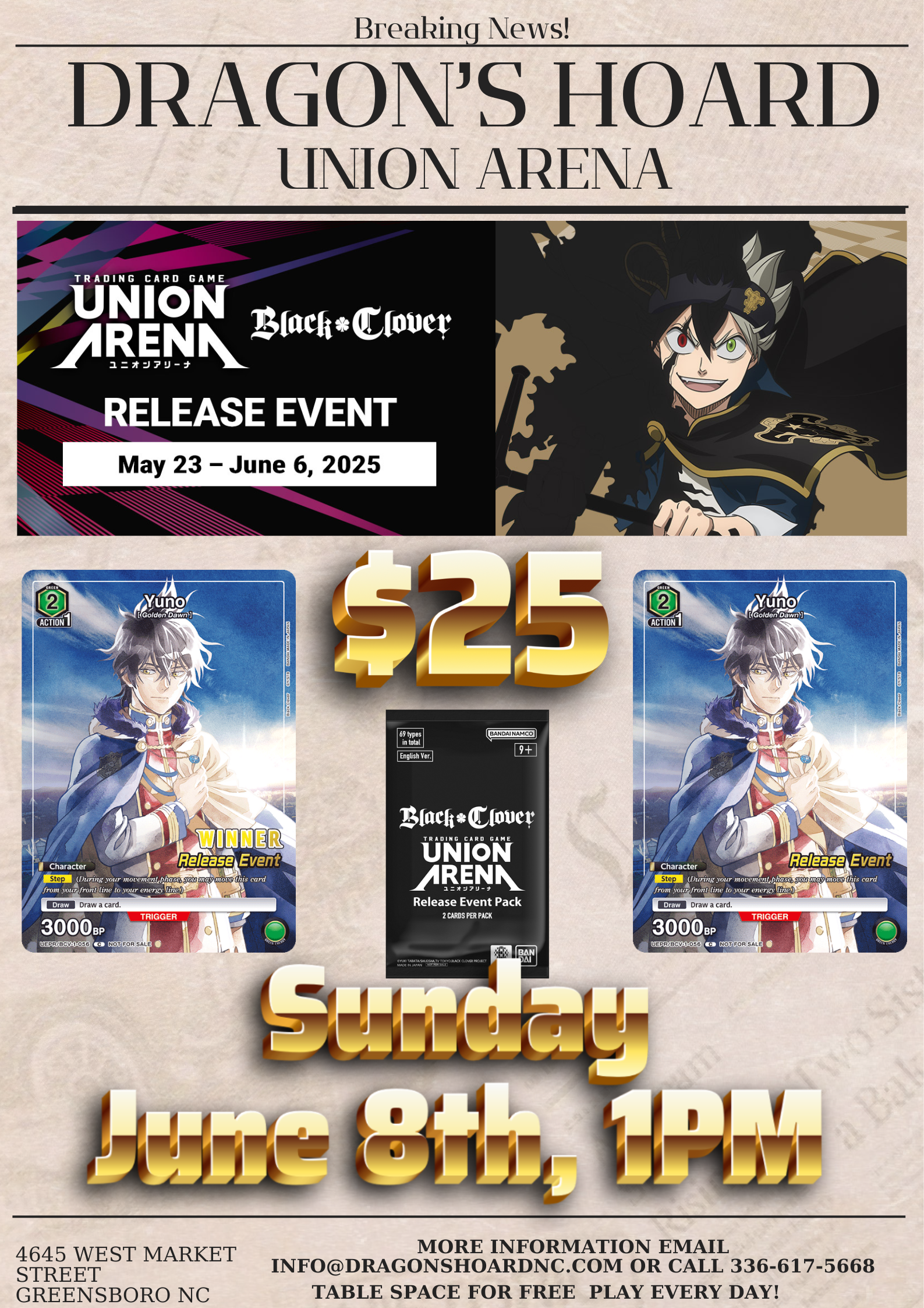 Union Arena Black Clover Release Event