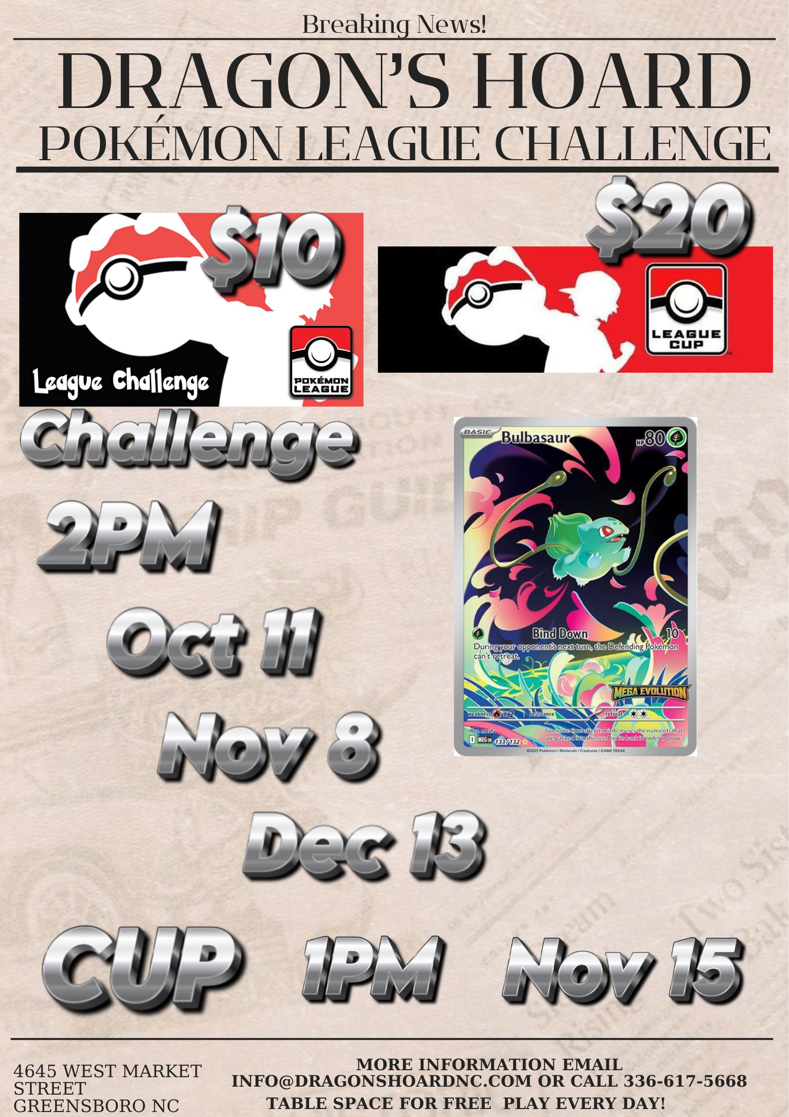 Mega Evolutions League Challenge Pokekmon
