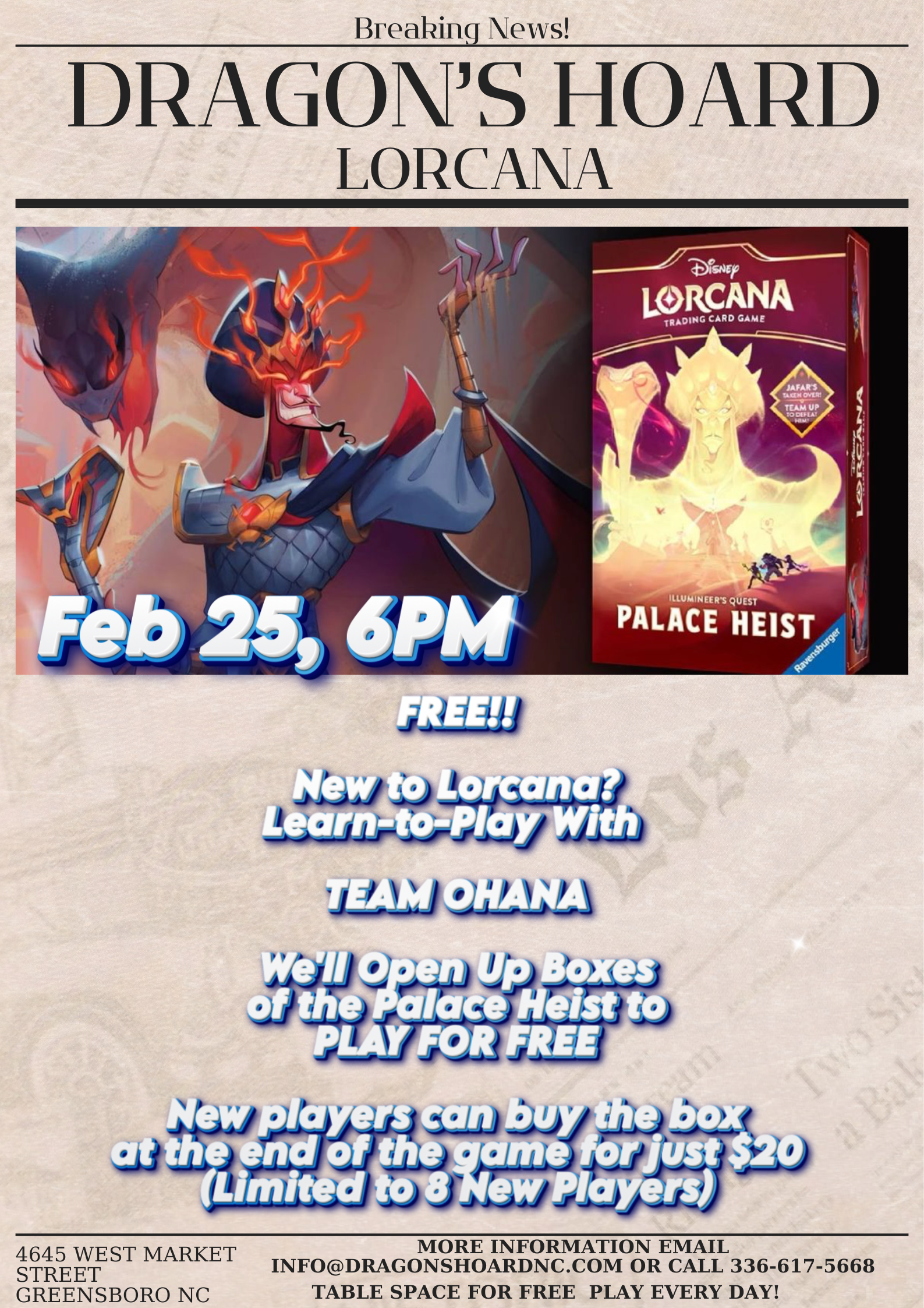 Free Lorcana Palace Heist