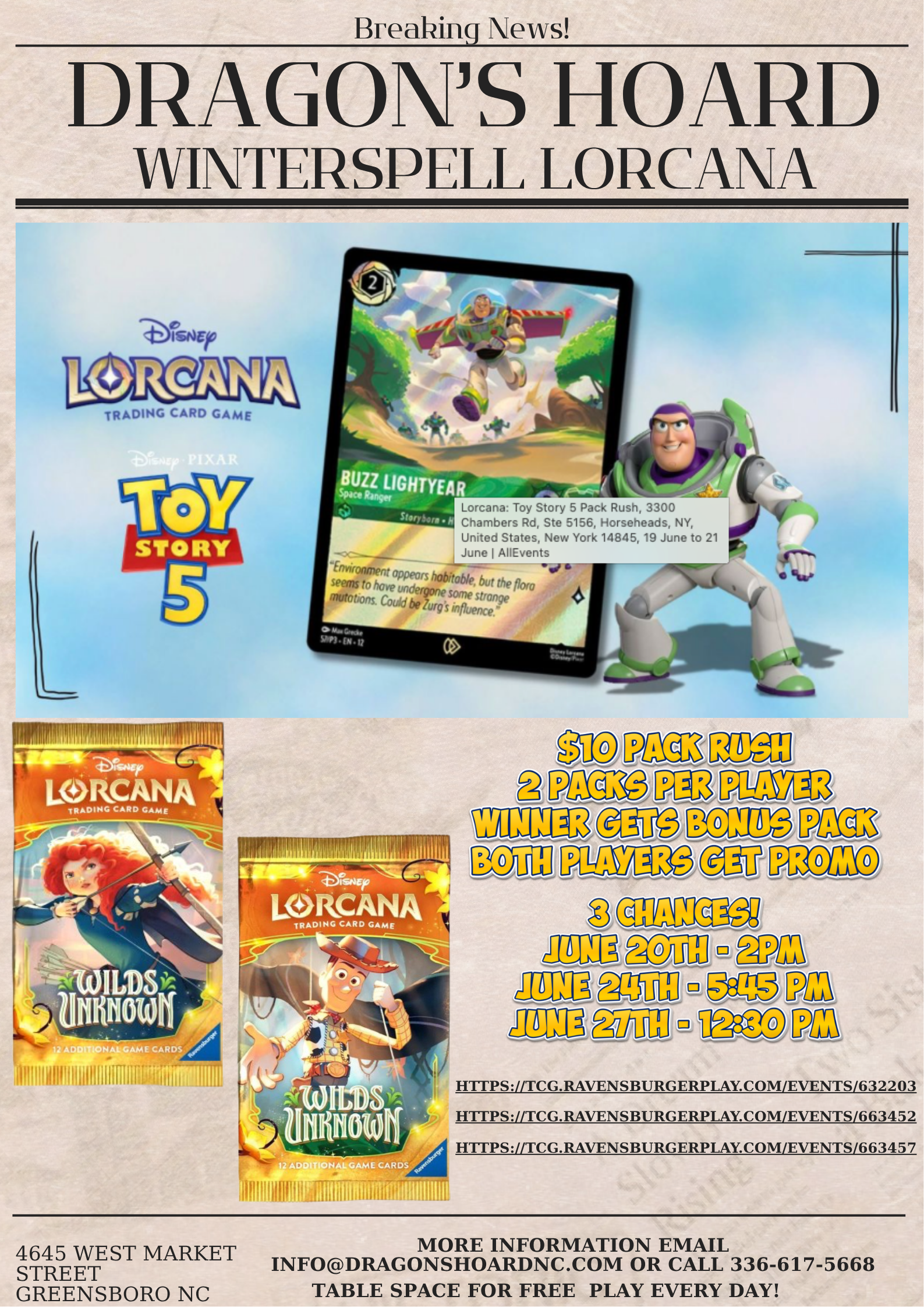 Toy Story 5 Lorcana Pack Rush Buzz Lightyear Promo