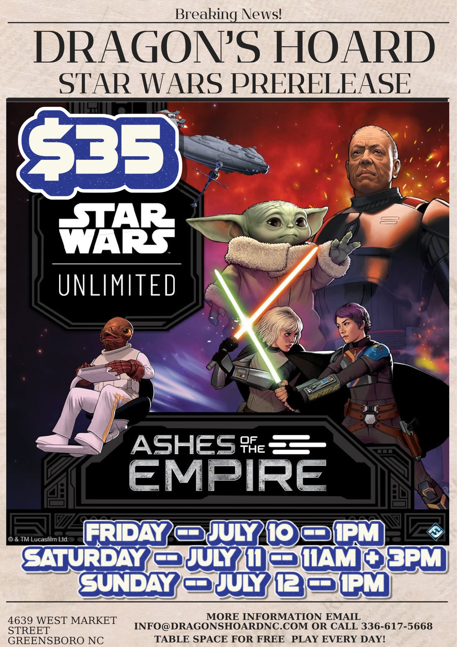 Ashes of the Empire Star Wars Unlimited Prerelease