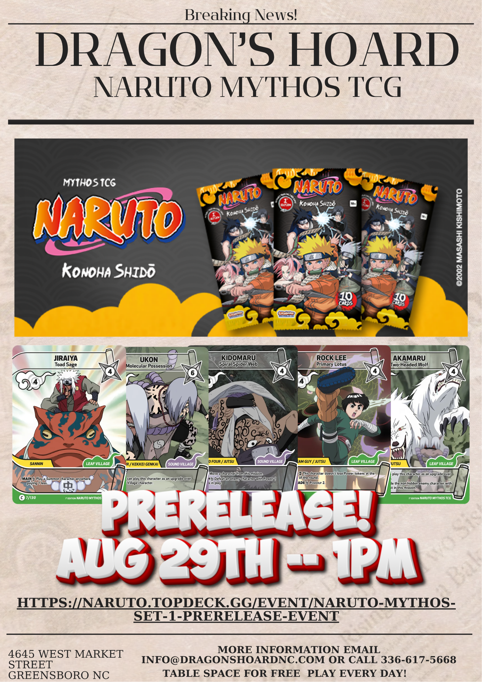 Naruto Mythos TCG Prerelease Event