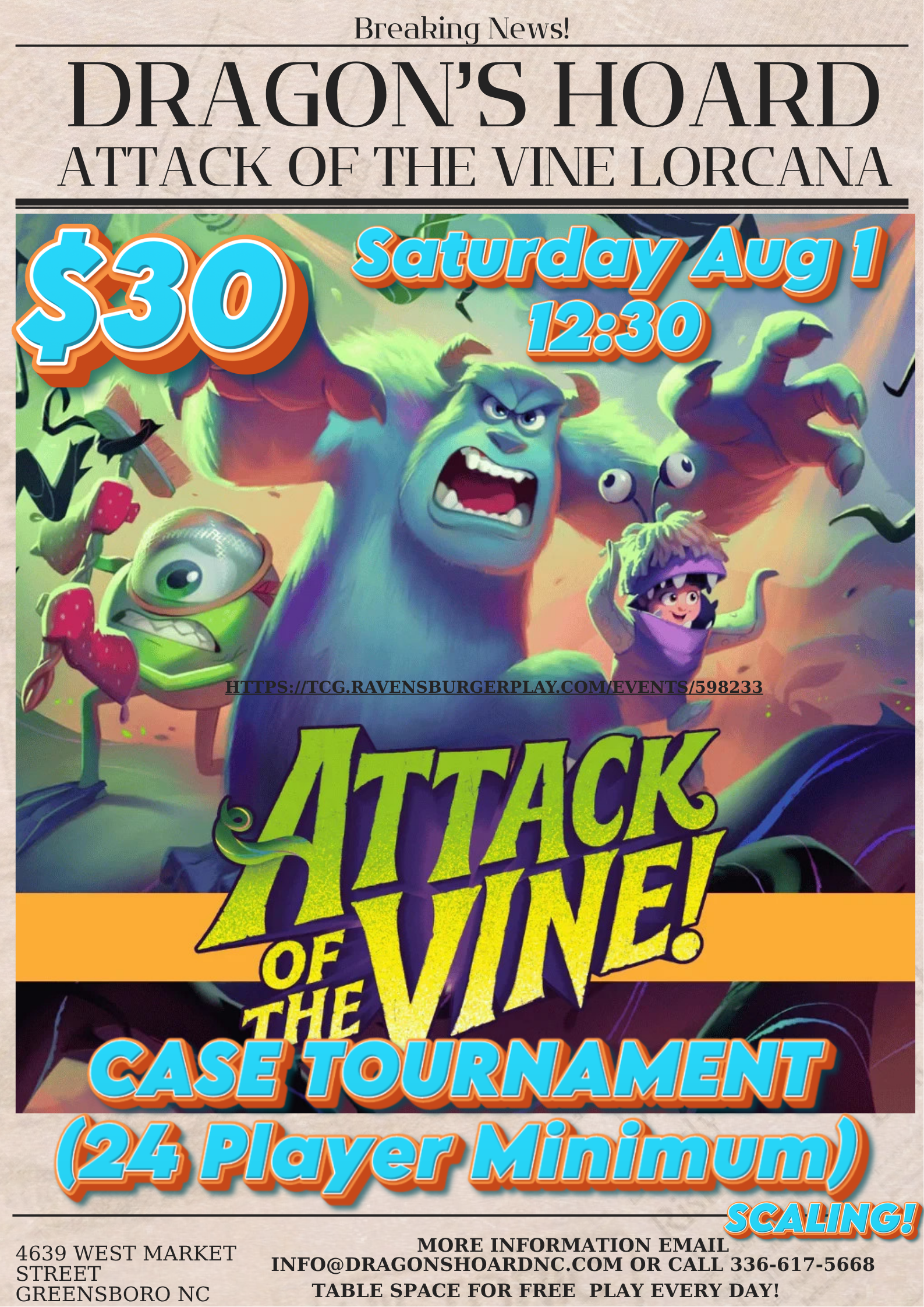 Attack of the Vine Case Tournament
