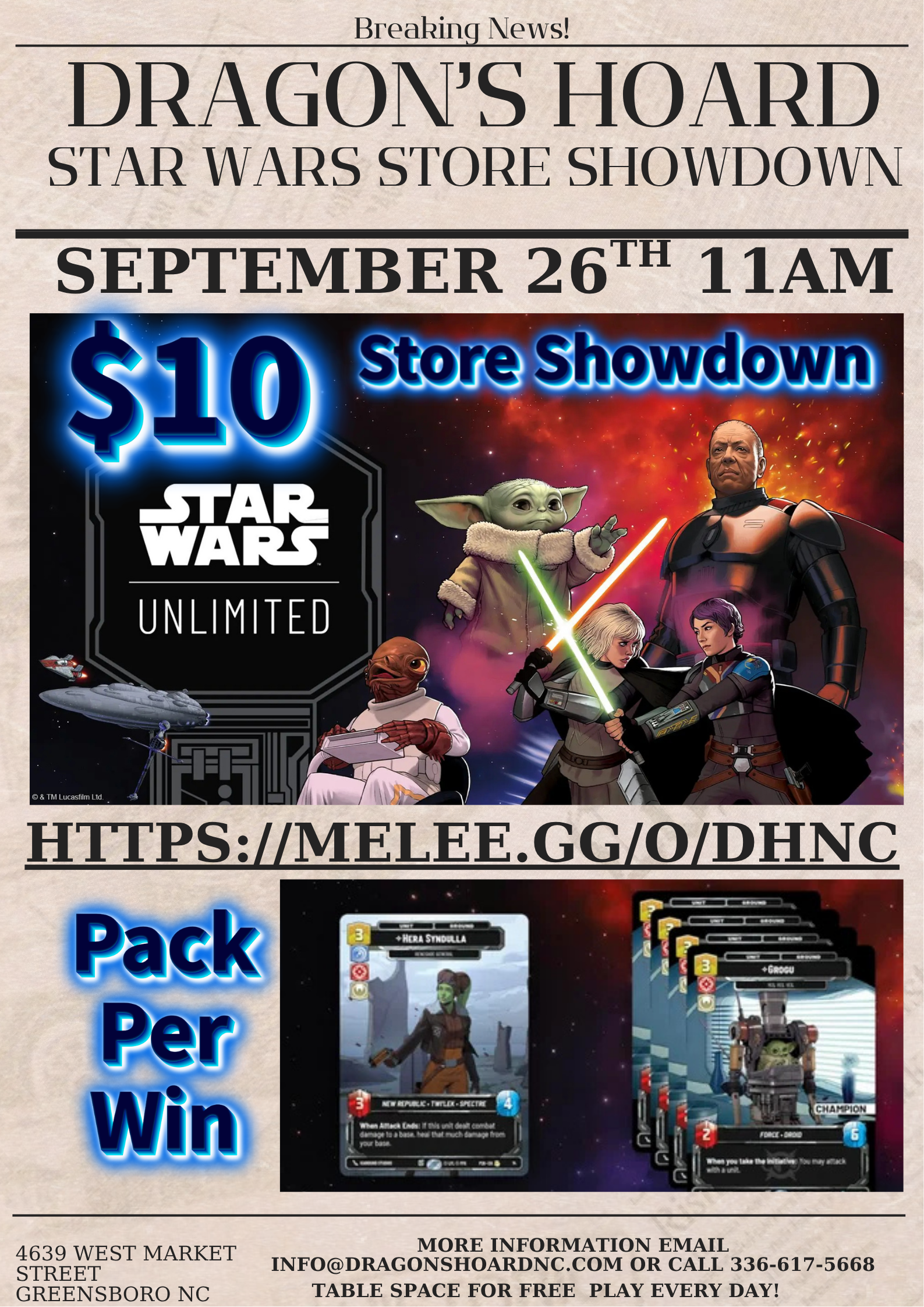 Star Wars Unlimited Store Showdown Ashes of the Empire