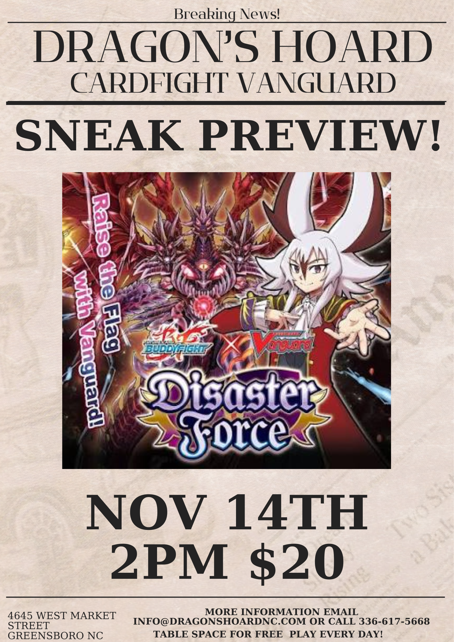 Cardfight Vanguard Disaster Force TB03 Sneak Preview