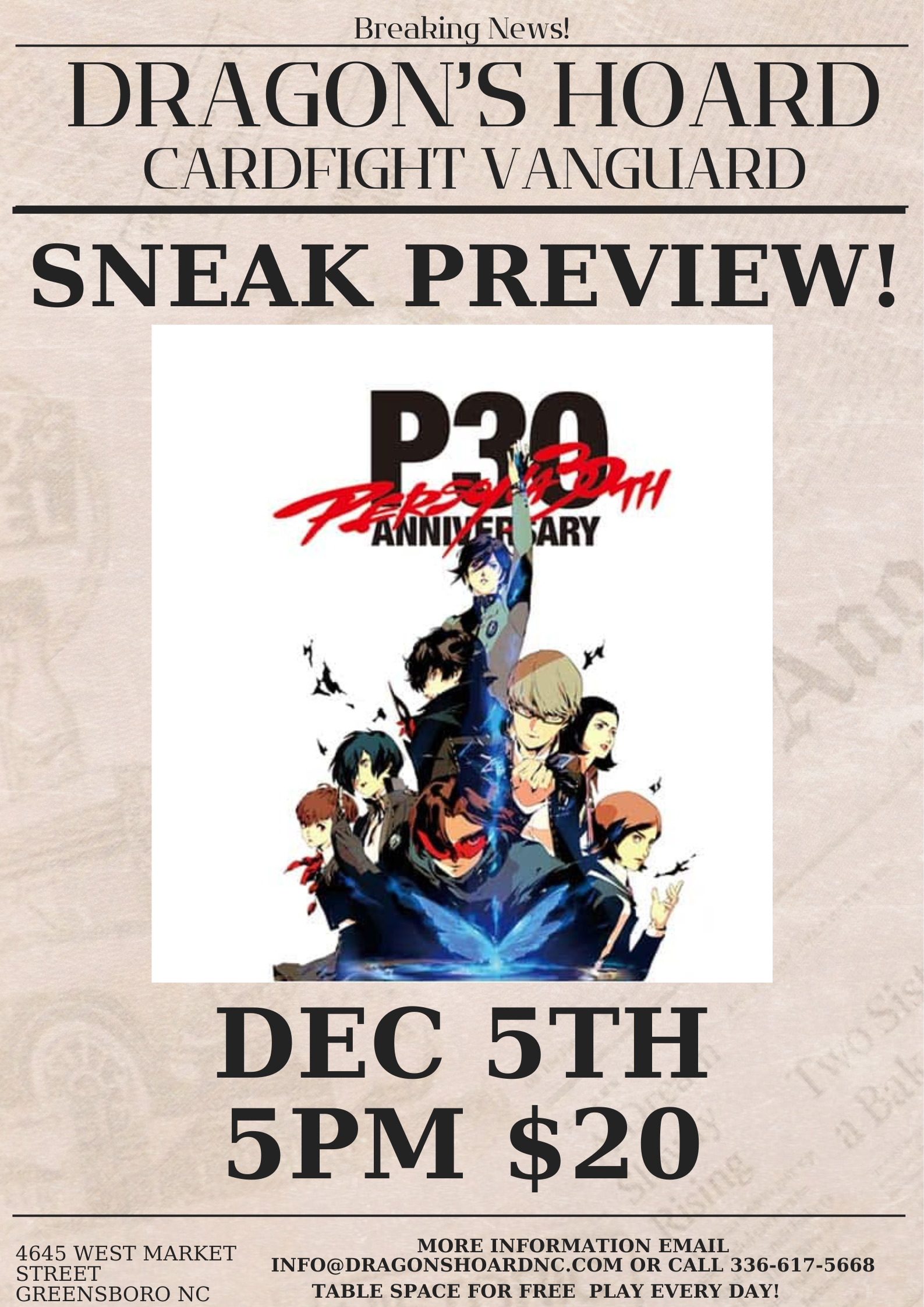 Cardfight Vanguard Persona 30th Sneak Preview