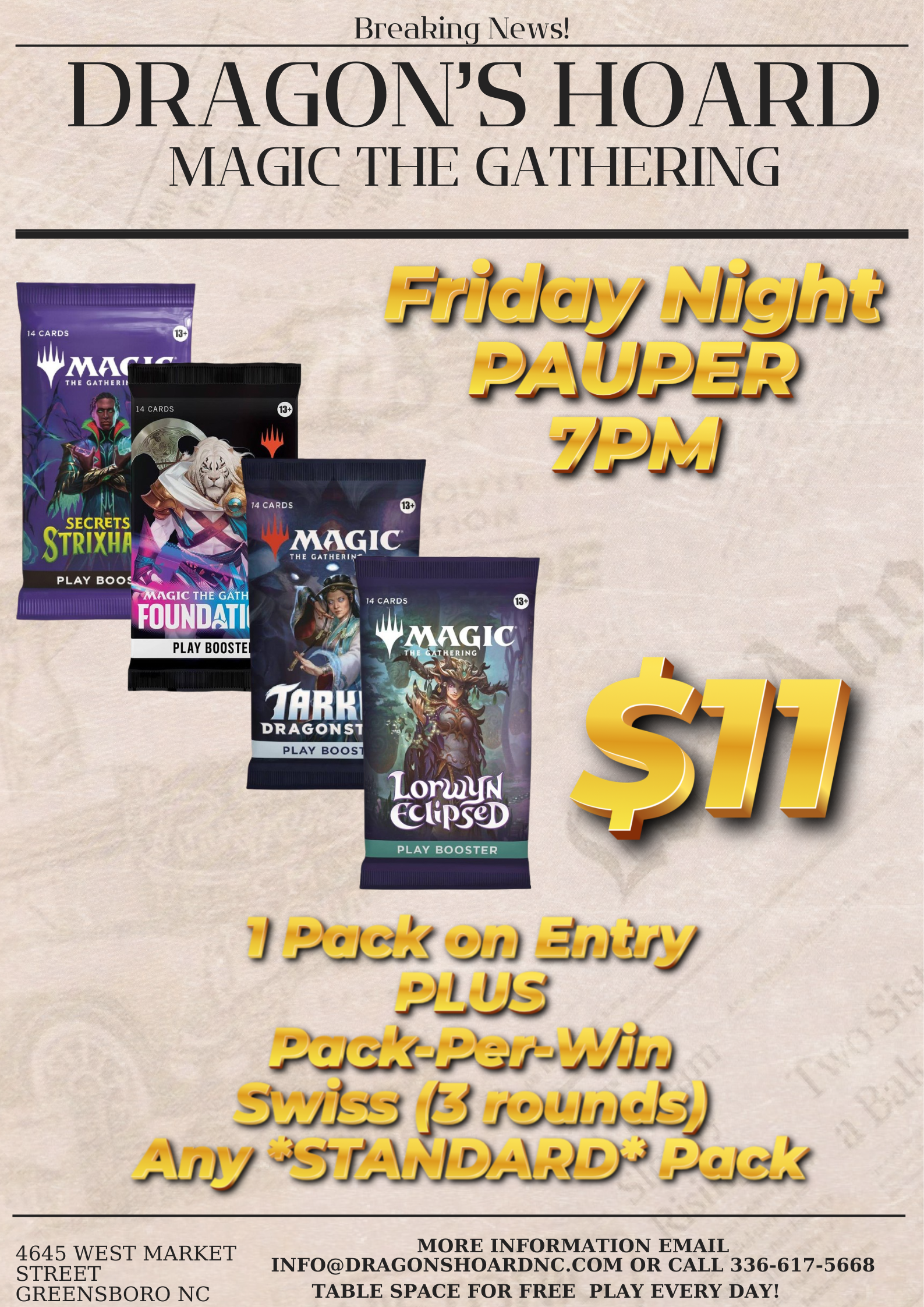 Magic the Gathering Pauper Night!