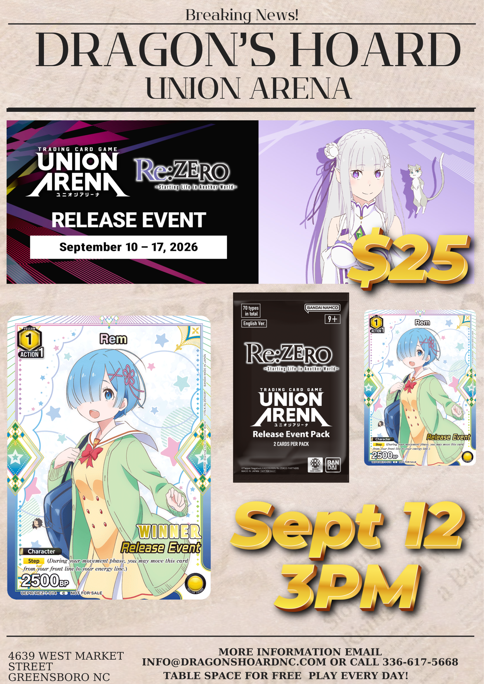 Union Arena Re:Zero Release Event