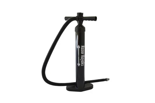 Razor Kayaks Double Action Pump mit Schlauch und Fußplatte.