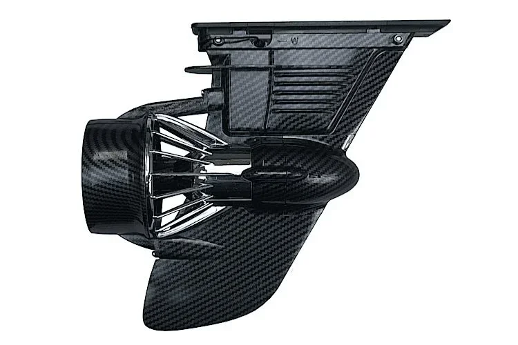 Razor Kayaks Carbon Fibre Electric Fin Motor mit Propeller und Befestigungsteilen.