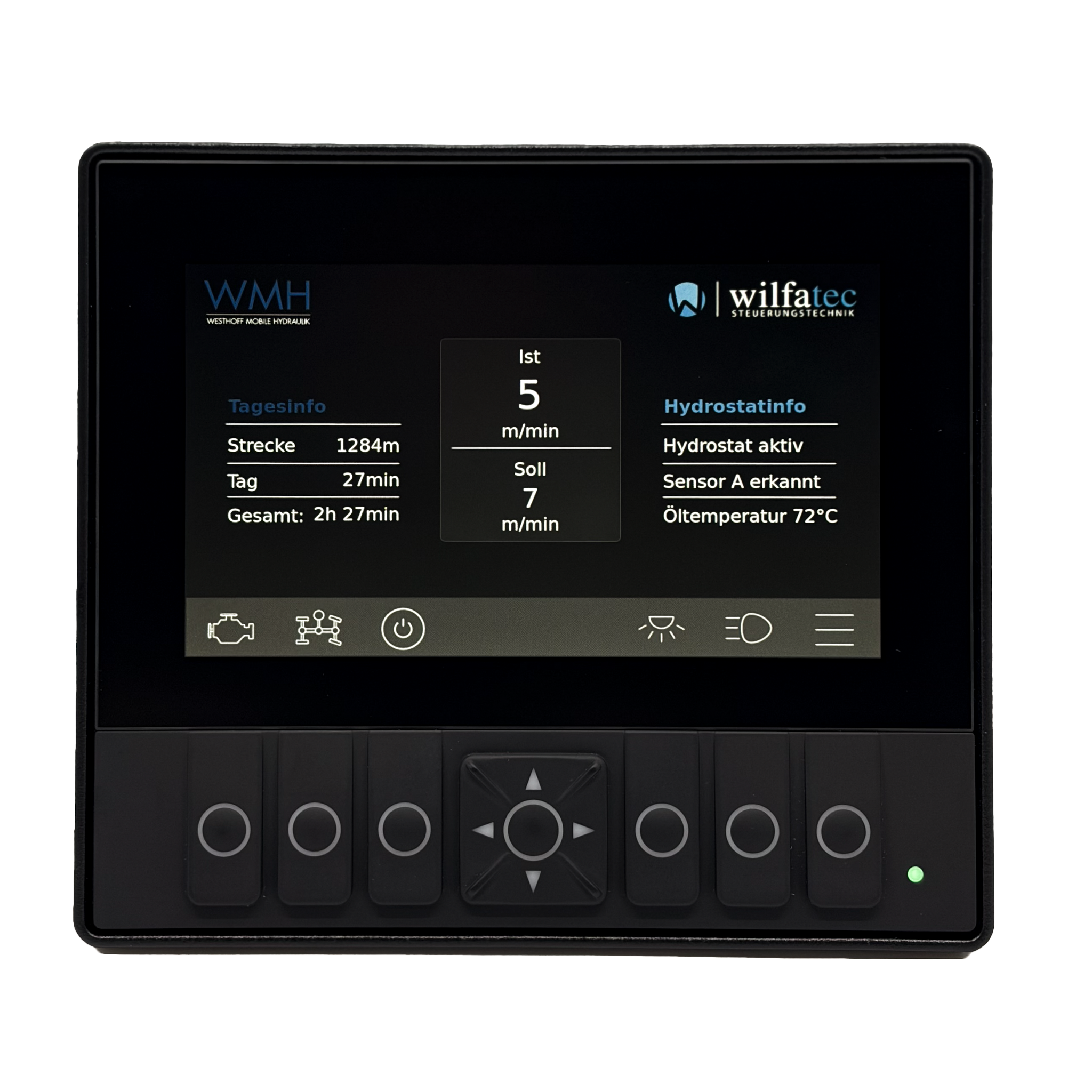 4,3" CAN- und Ethernet Display mit 6 Bedientasten