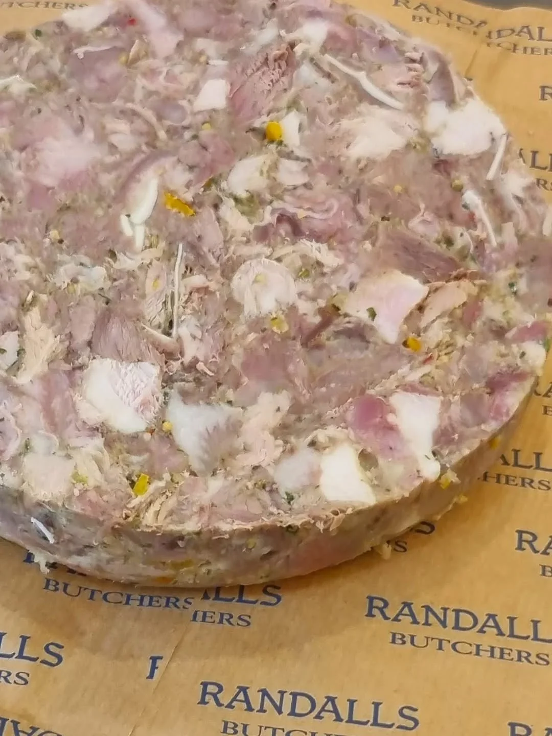 The Coppa di Testa is back. Essentially, it's a delicious pork terrine made with 100% pork. Homemade by Roberto, this is an Italian classic. #coppaditesta #organicmeat #artisanbutcher #fulhambutcher #wandsworthbridgeroad #randallsbutchers