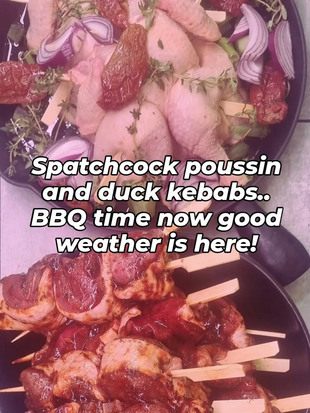 Seems like the weather is set fair for the next few days so here are a couple of ideas for the BBQ... Spatchcock Poussin and Duck Kebabs! #bbqlovers #bbqporn #bbqweather #randallsbutchers #wandsworthbridgeroad
