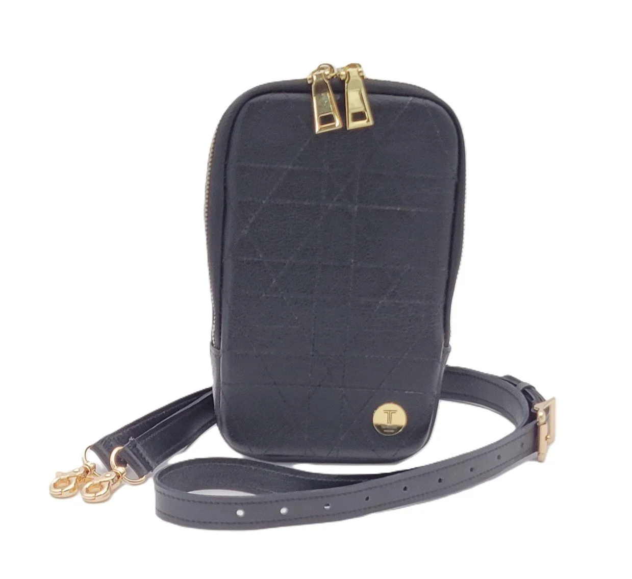 Black Leather Cellphone Case Front w.Long Strap.jpg