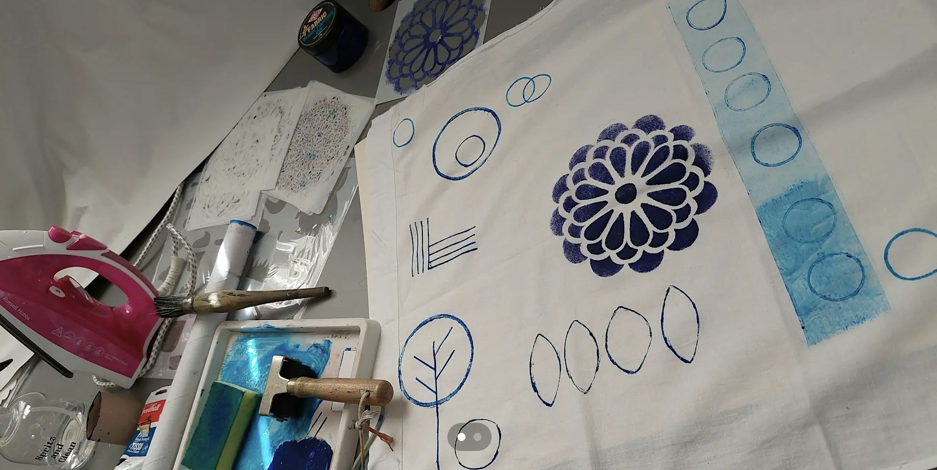Fabric Stencilling in Liverpool Art Class