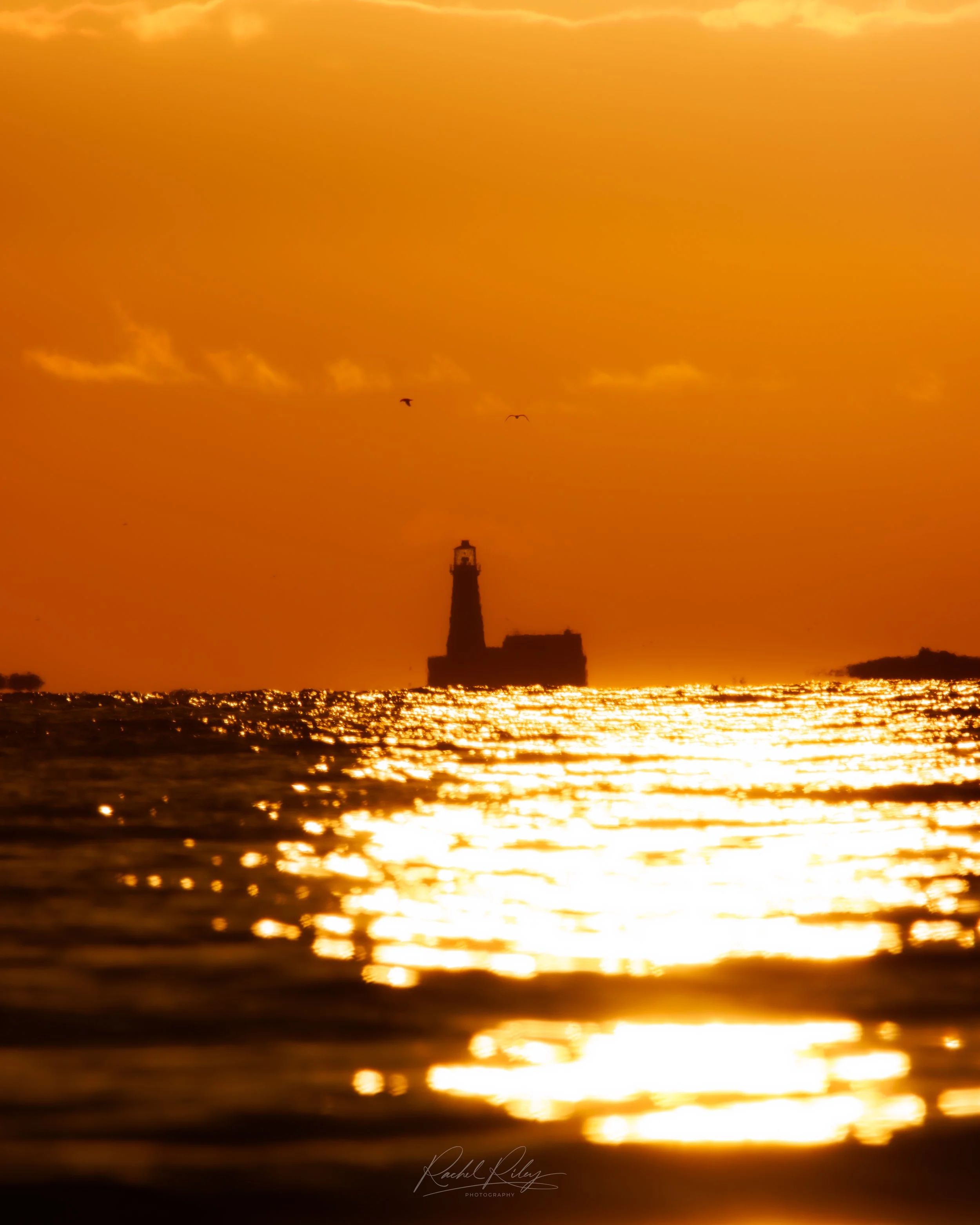 Farne Islands from Bamburgh Beach, Northumberland, UK