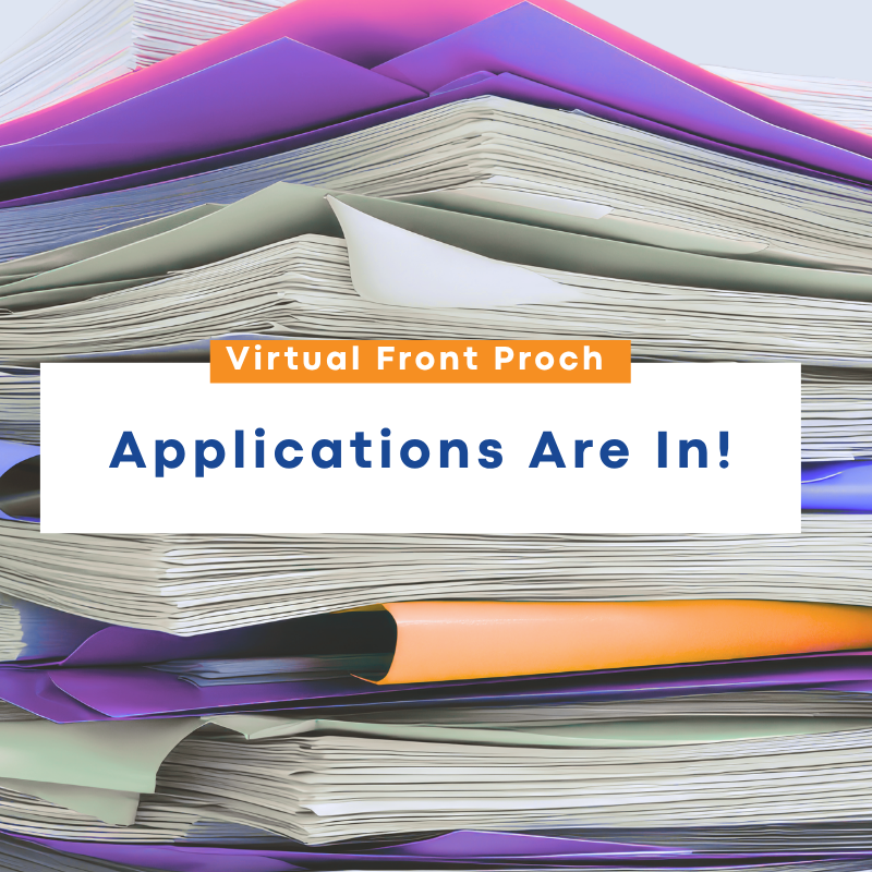 Applications Are In: Virtual Front Porch Update #1