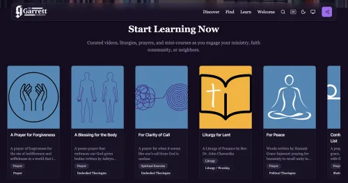 Resources offered on the home page of the new Garrett Collective.