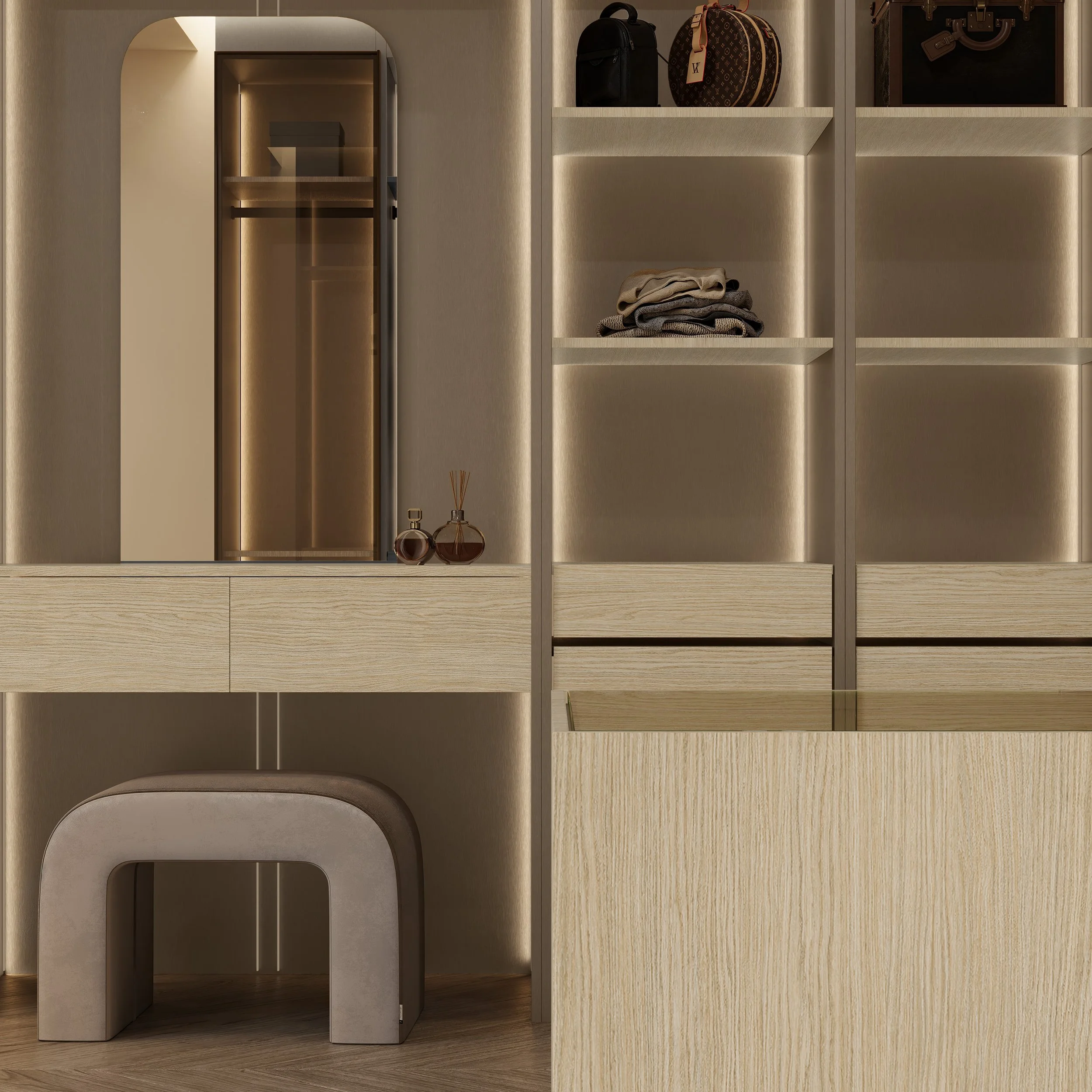 Estantería de color agave con libros en oficina