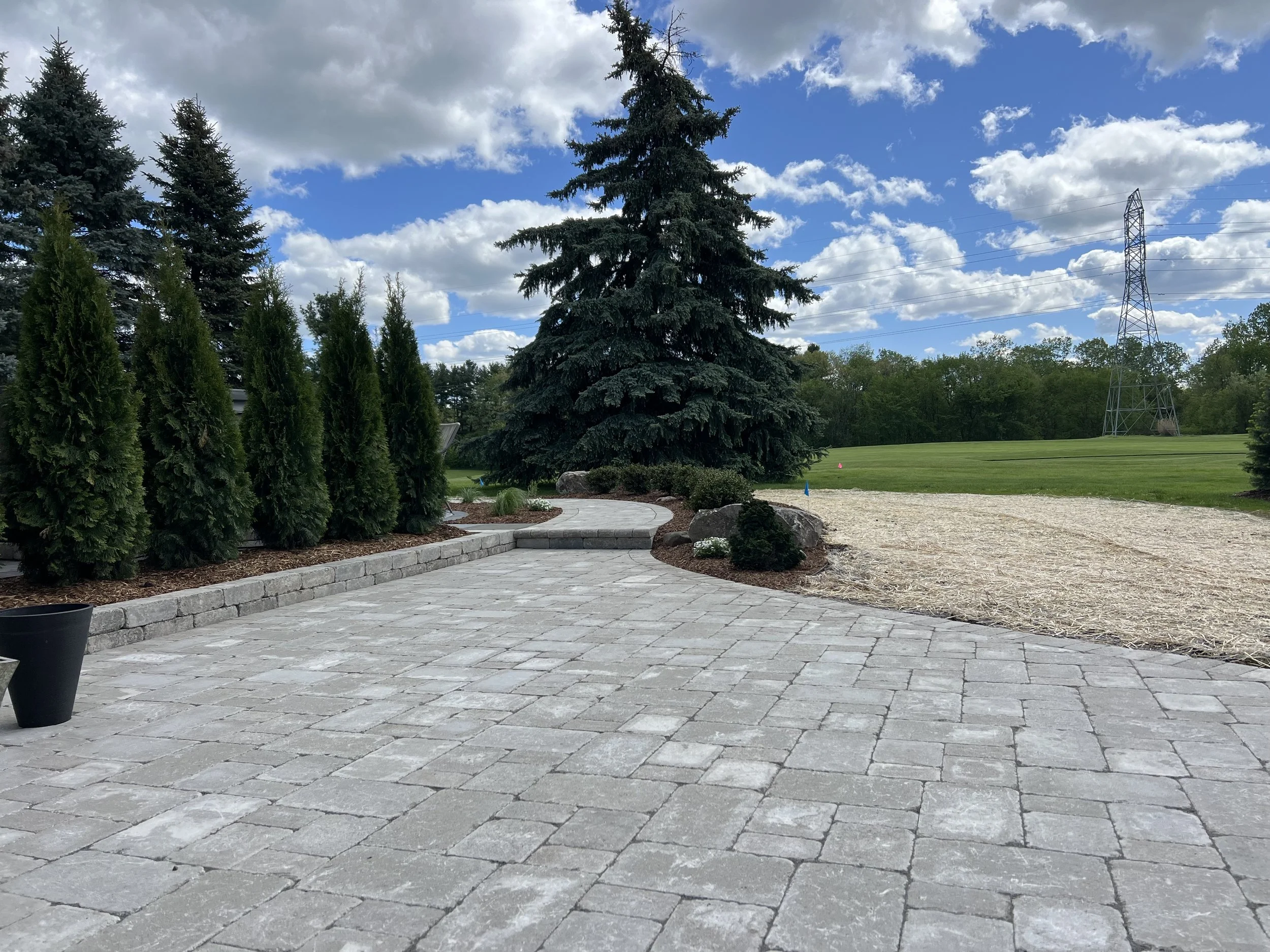 Custom stone driveway