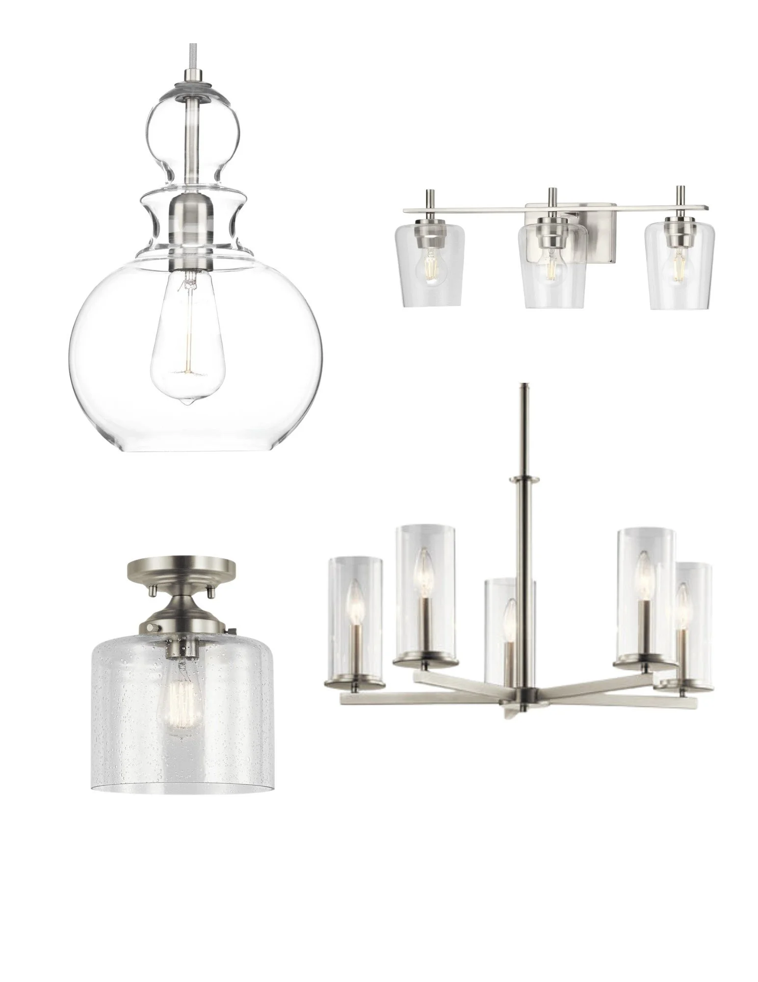 Perimeter Pendant, Adley Semi-Flush, Adley Bath, Astra Dining